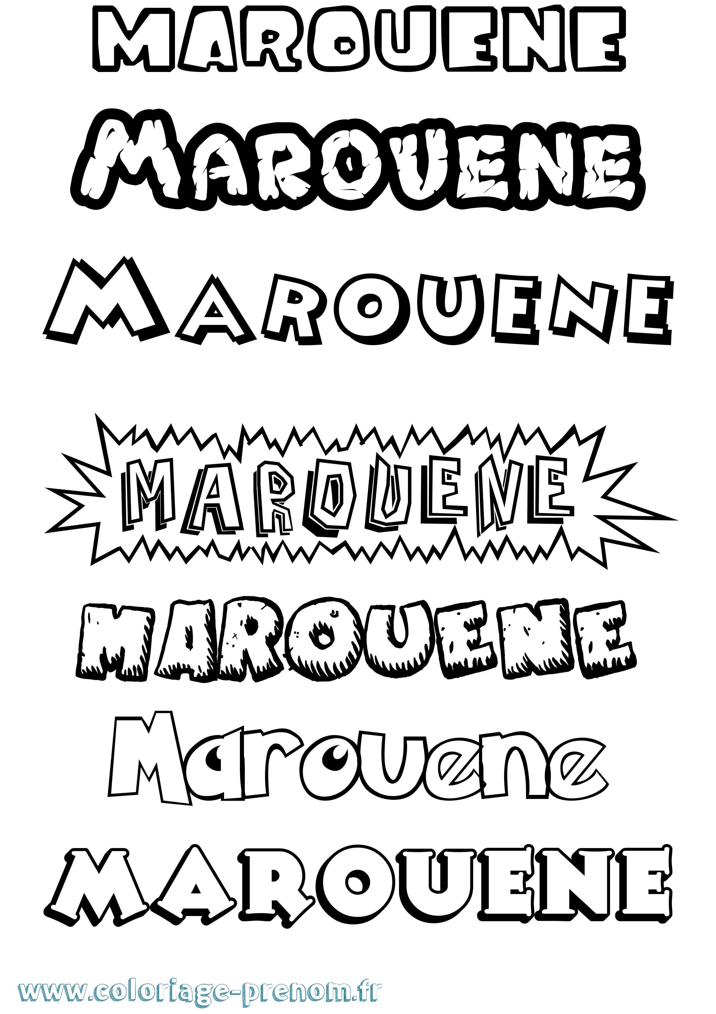 Coloriage prénom Marouene Dessin Animé