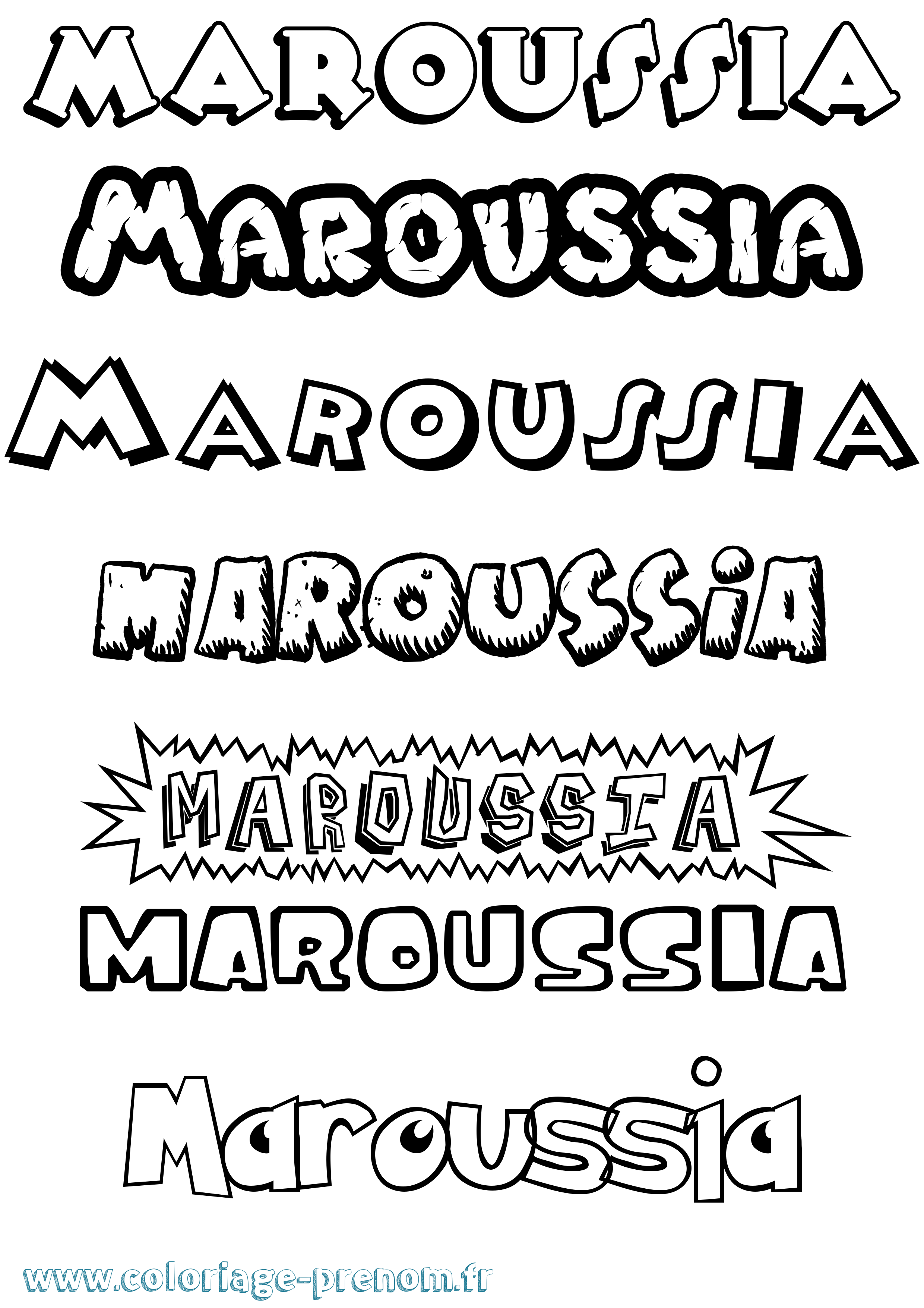 Coloriage prénom Maroussia Dessin Animé