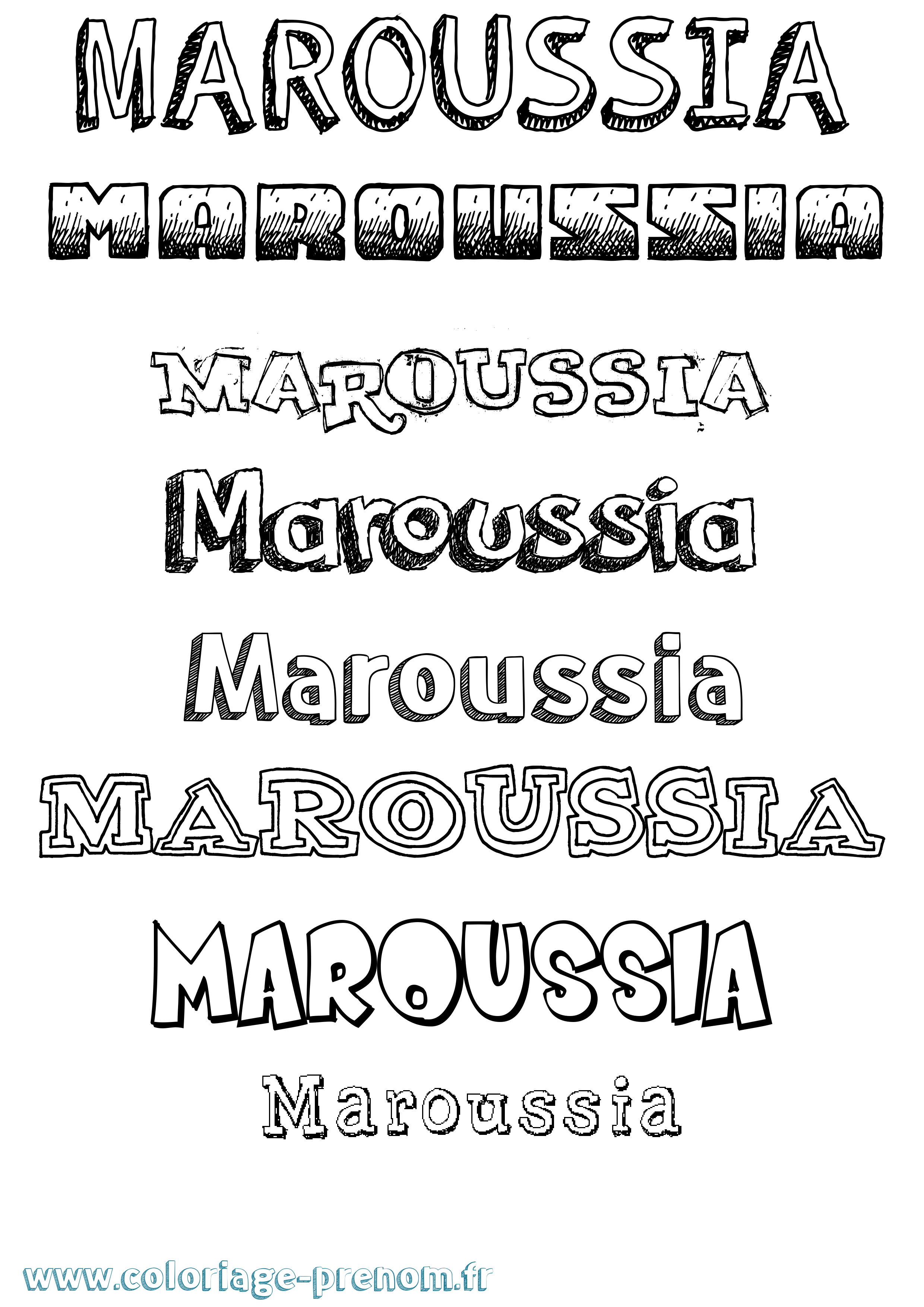 Coloriage prénom Maroussia Dessiné