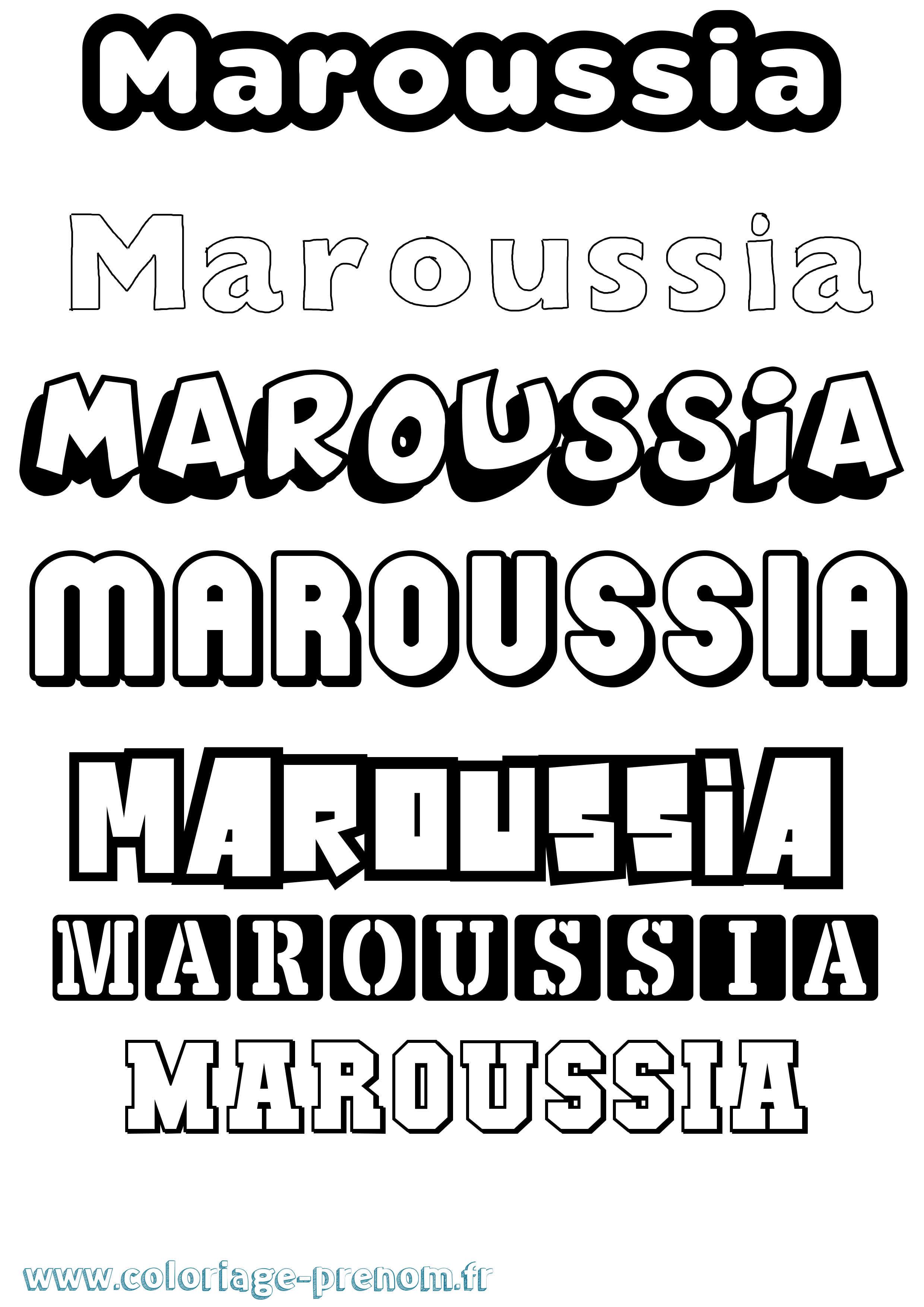 Coloriage prénom Maroussia Simple