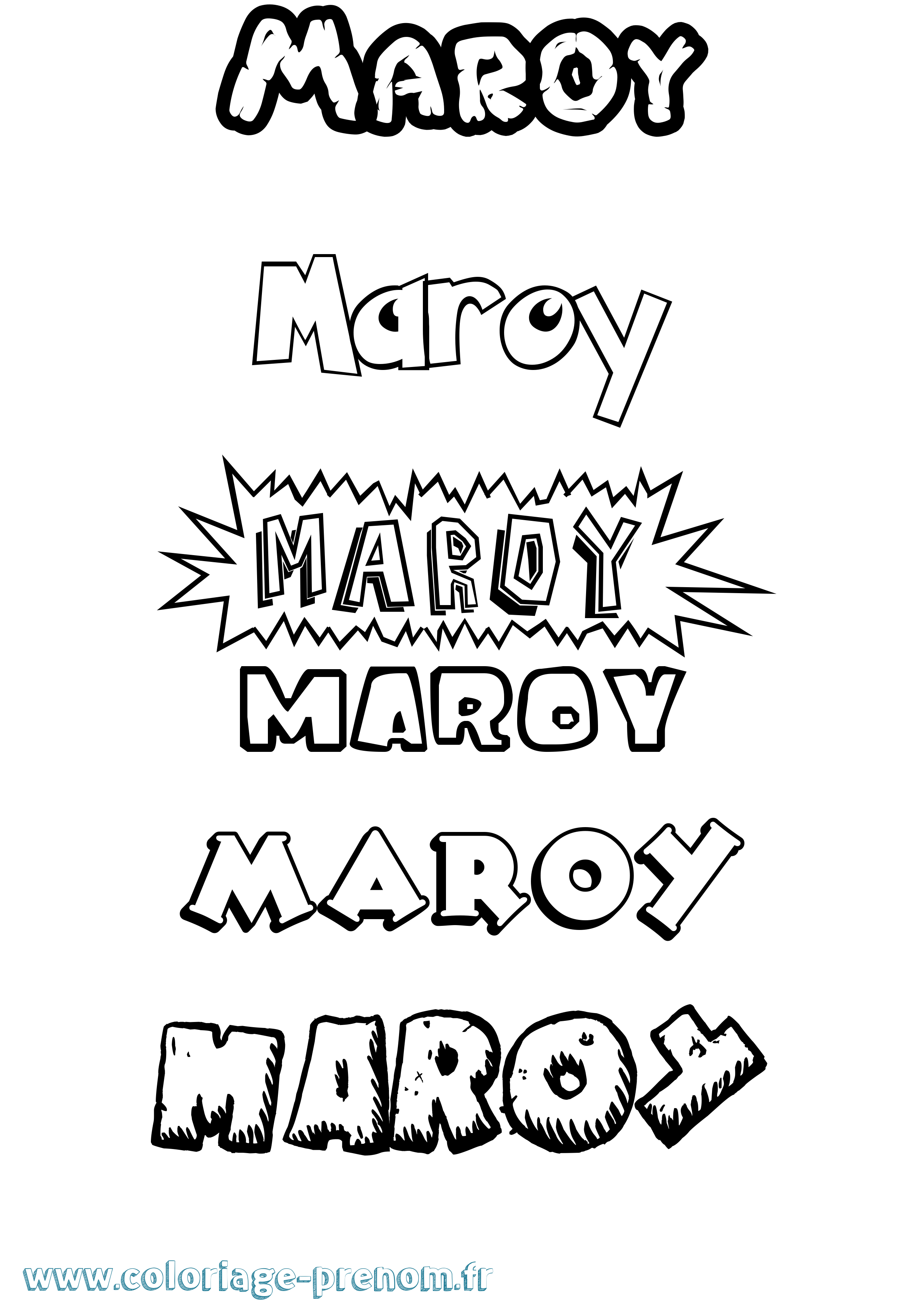 Coloriage prénom Maroy Dessin Animé