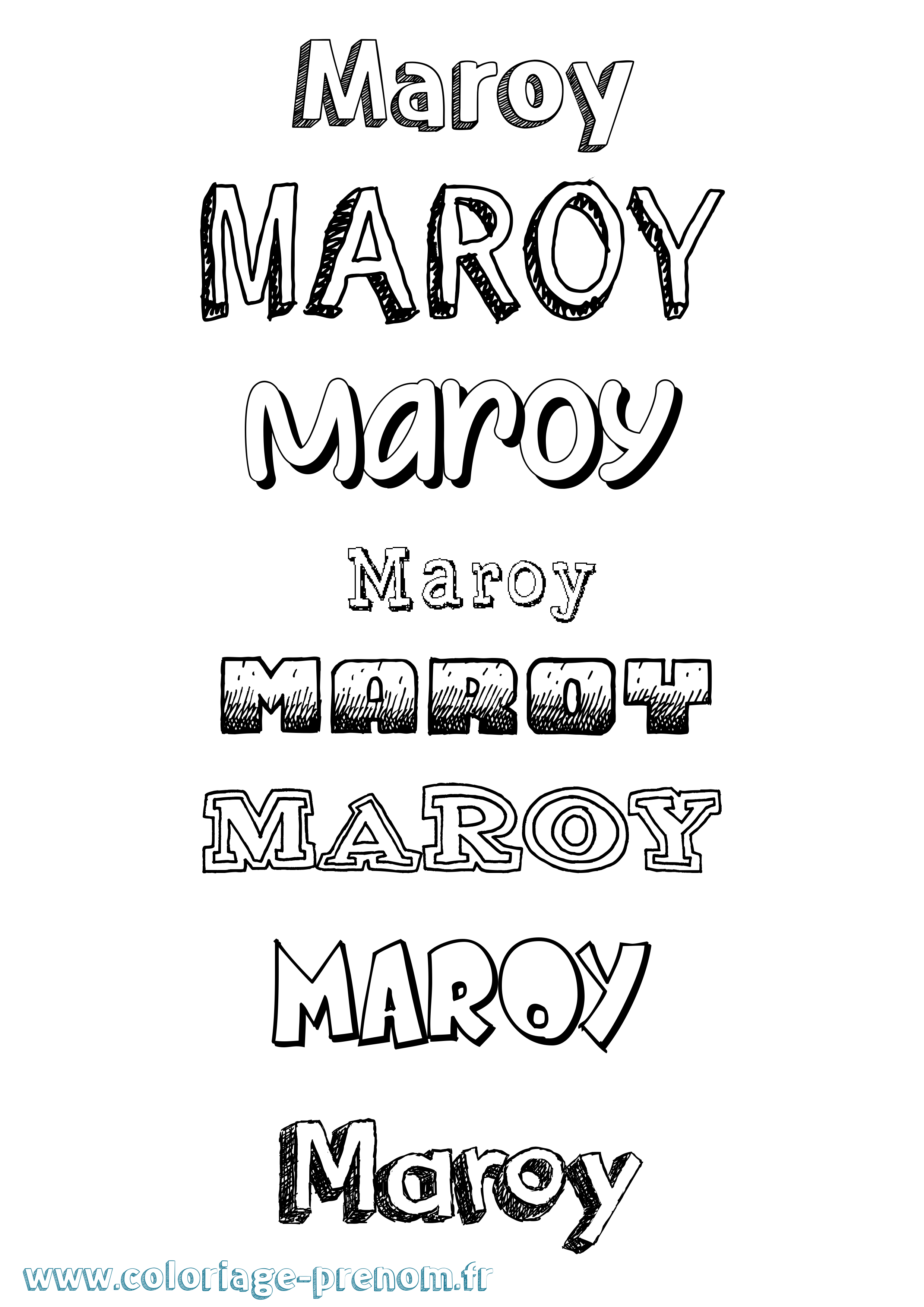 Coloriage prénom Maroy Dessiné