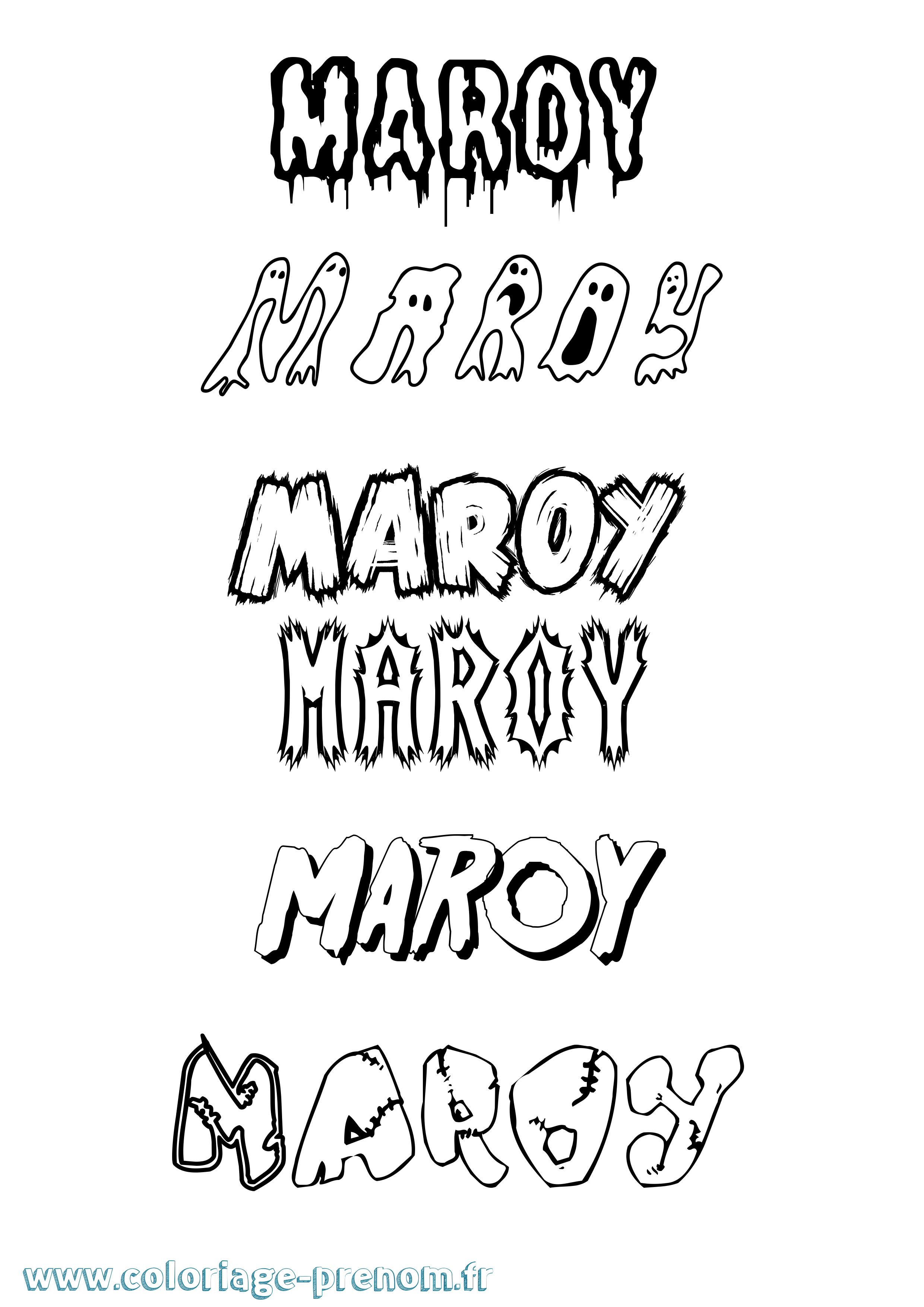 Coloriage prénom Maroy Frisson