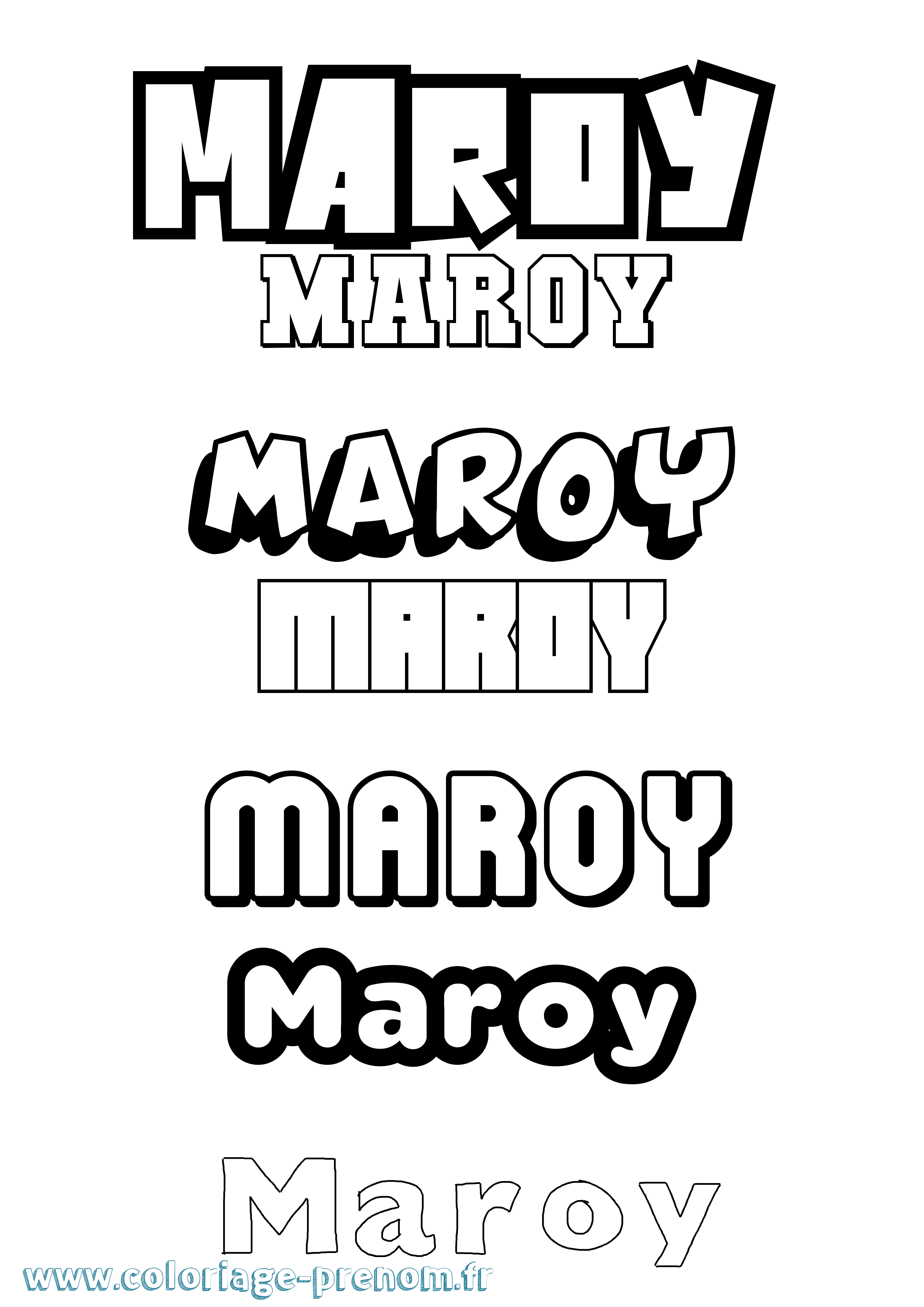 Coloriage prénom Maroy Simple