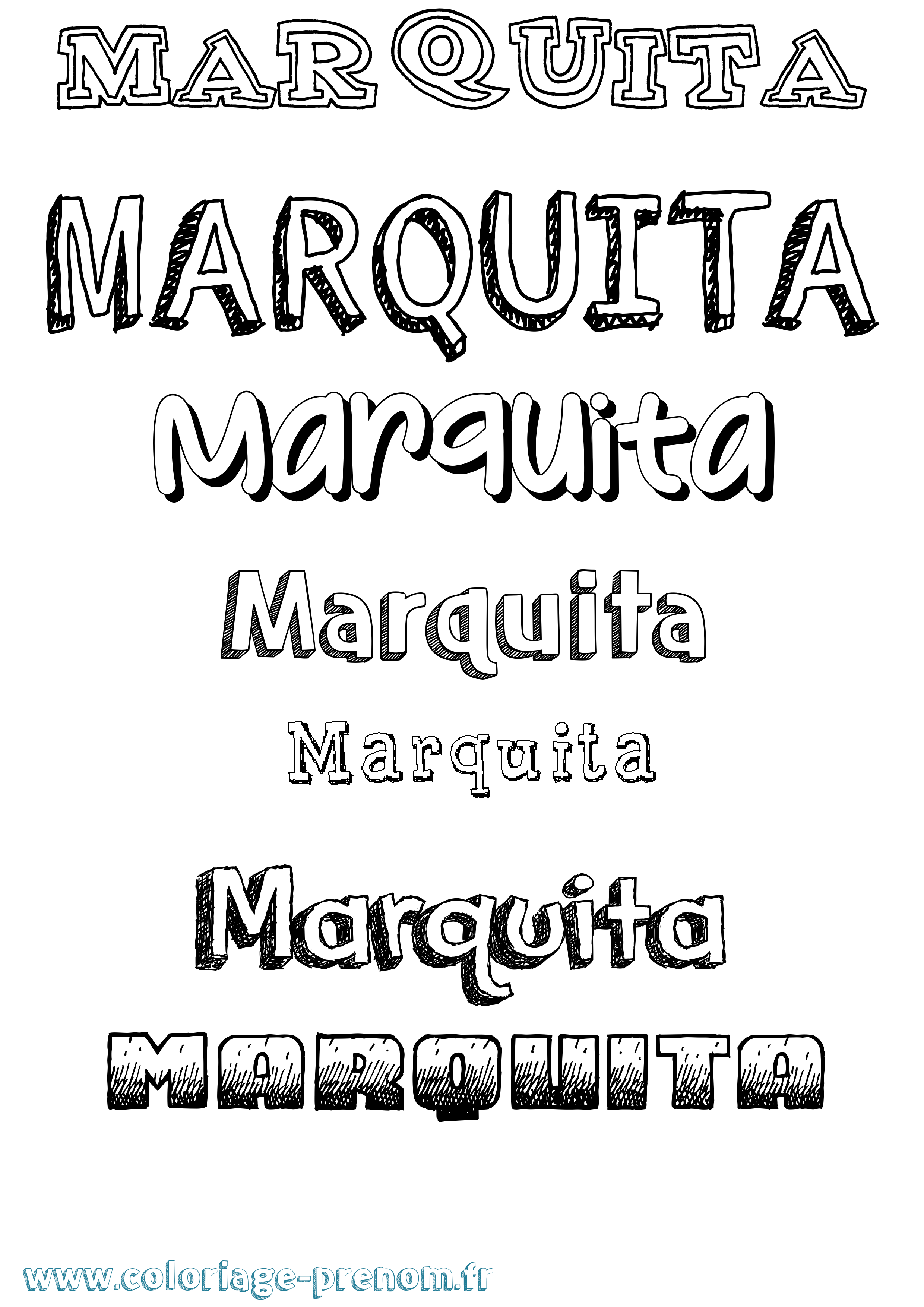Coloriage prénom Marquita Dessiné
