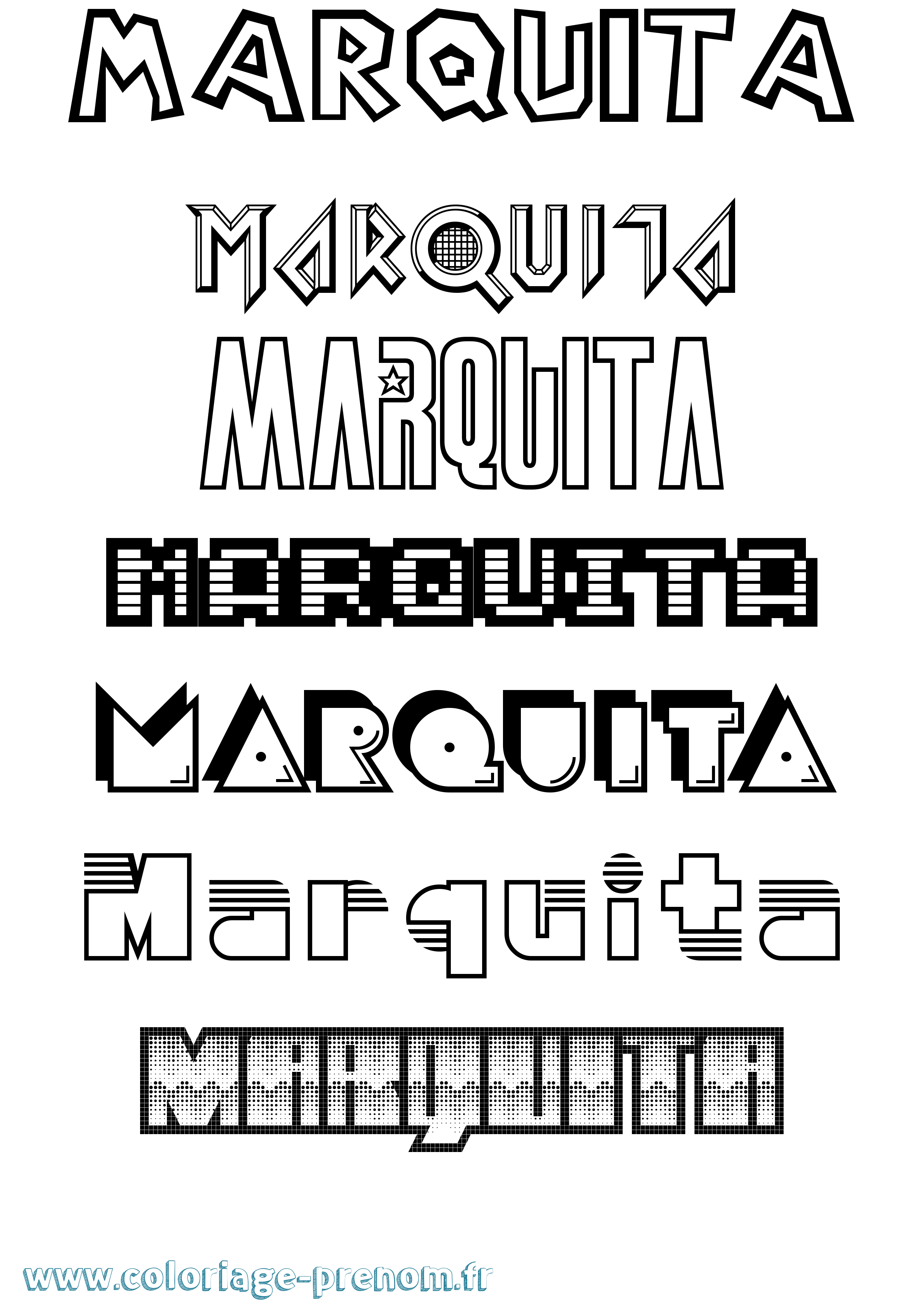 Coloriage prénom Marquita Jeux Vidéos