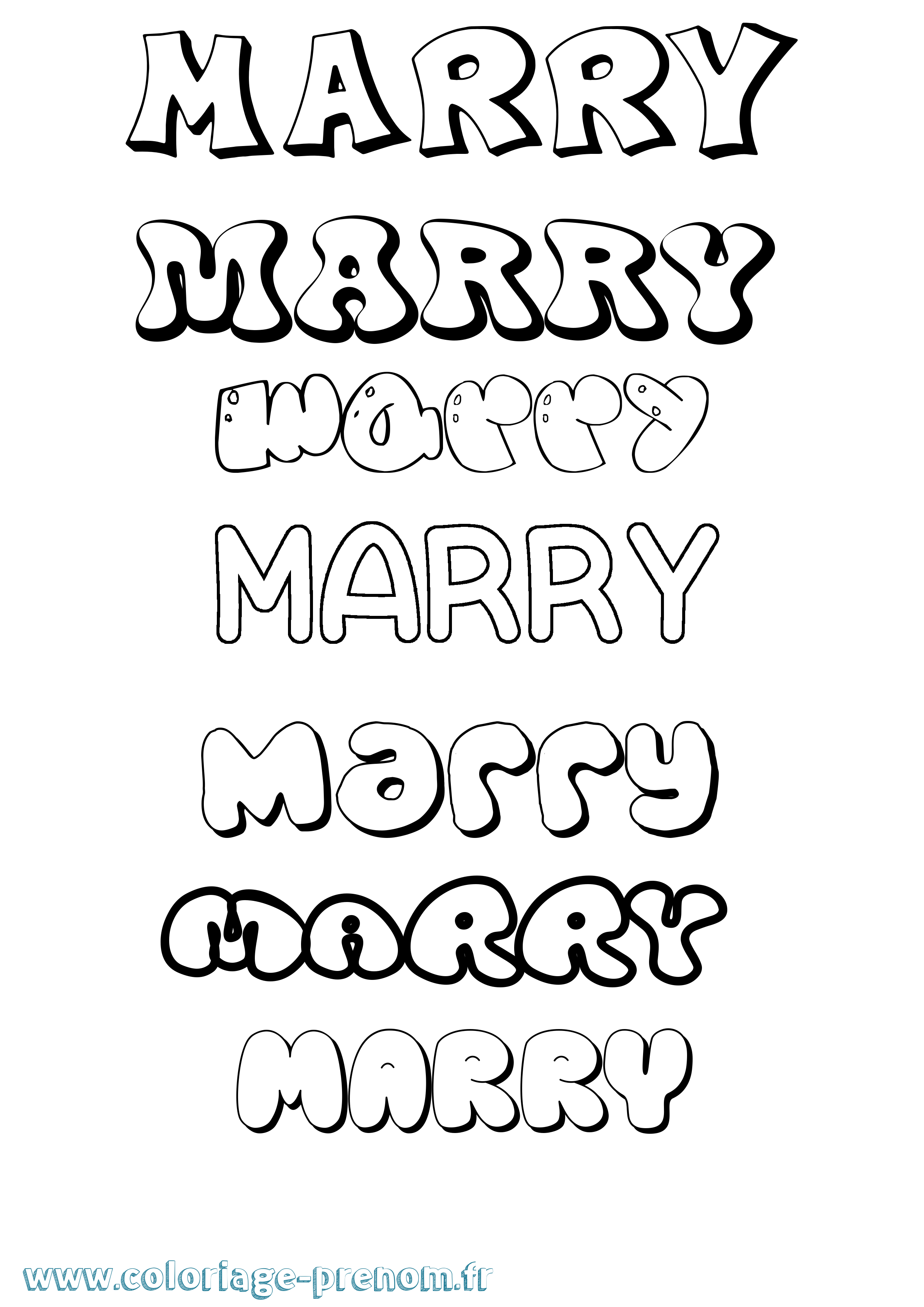 Coloriage prénom Marry Bubble