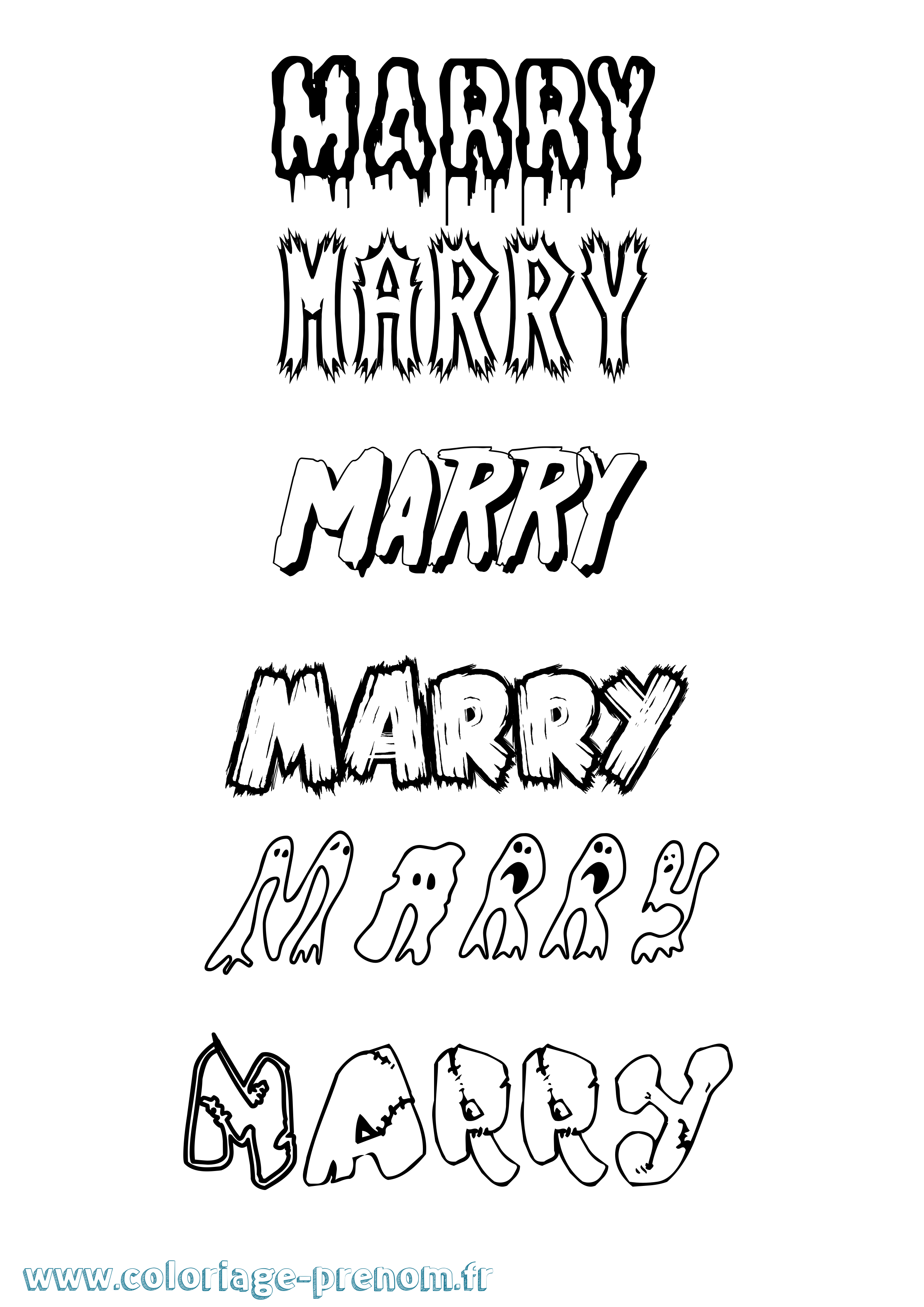 Coloriage prénom Marry Frisson