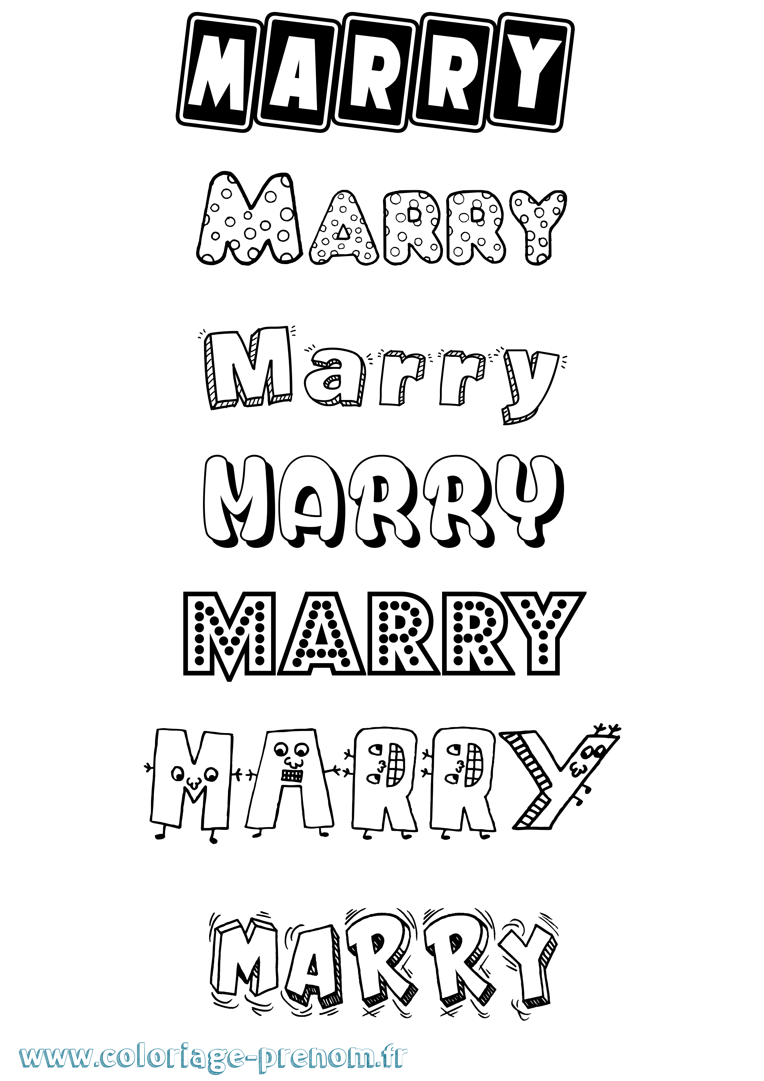 Coloriage prénom Marry Fun