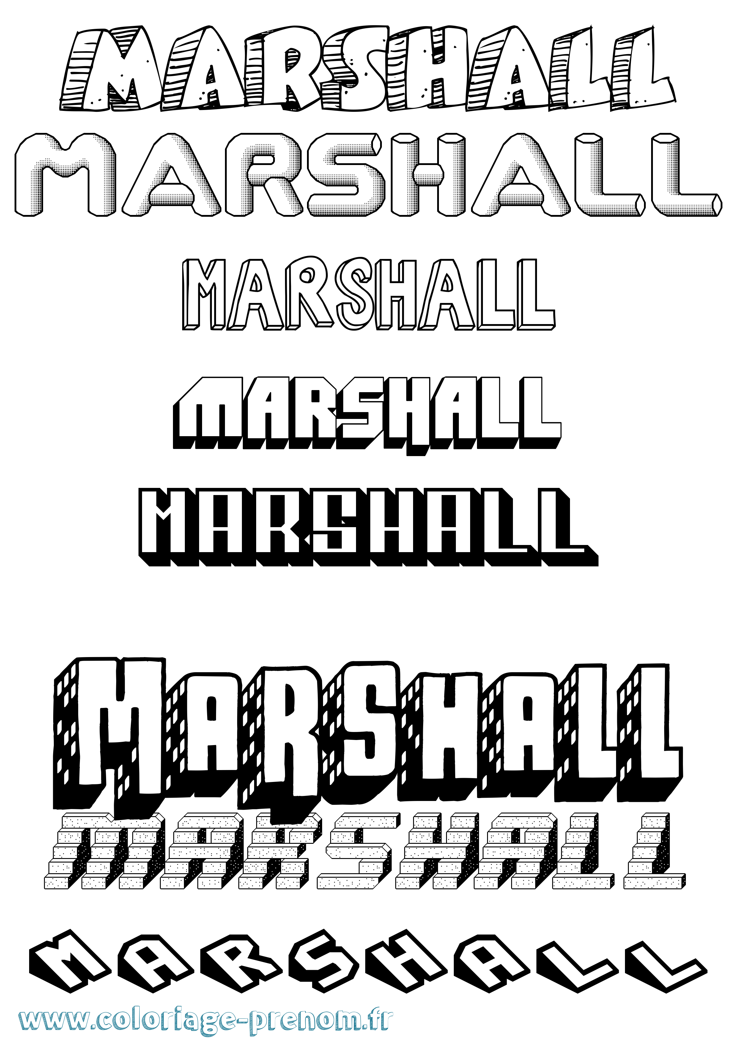 Coloriage prénom Marshall Effet 3D