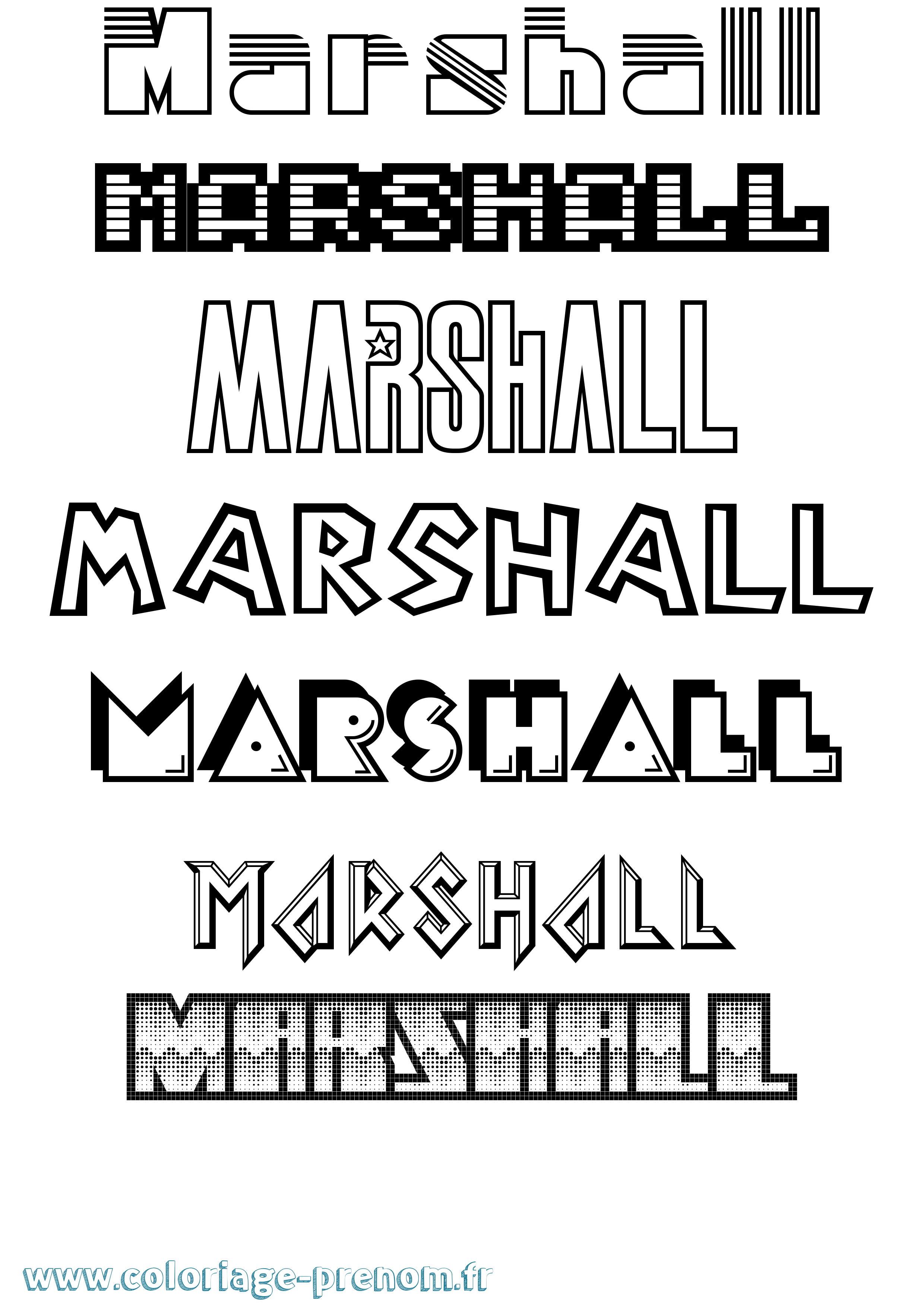 Coloriage prénom Marshall Jeux Vidéos