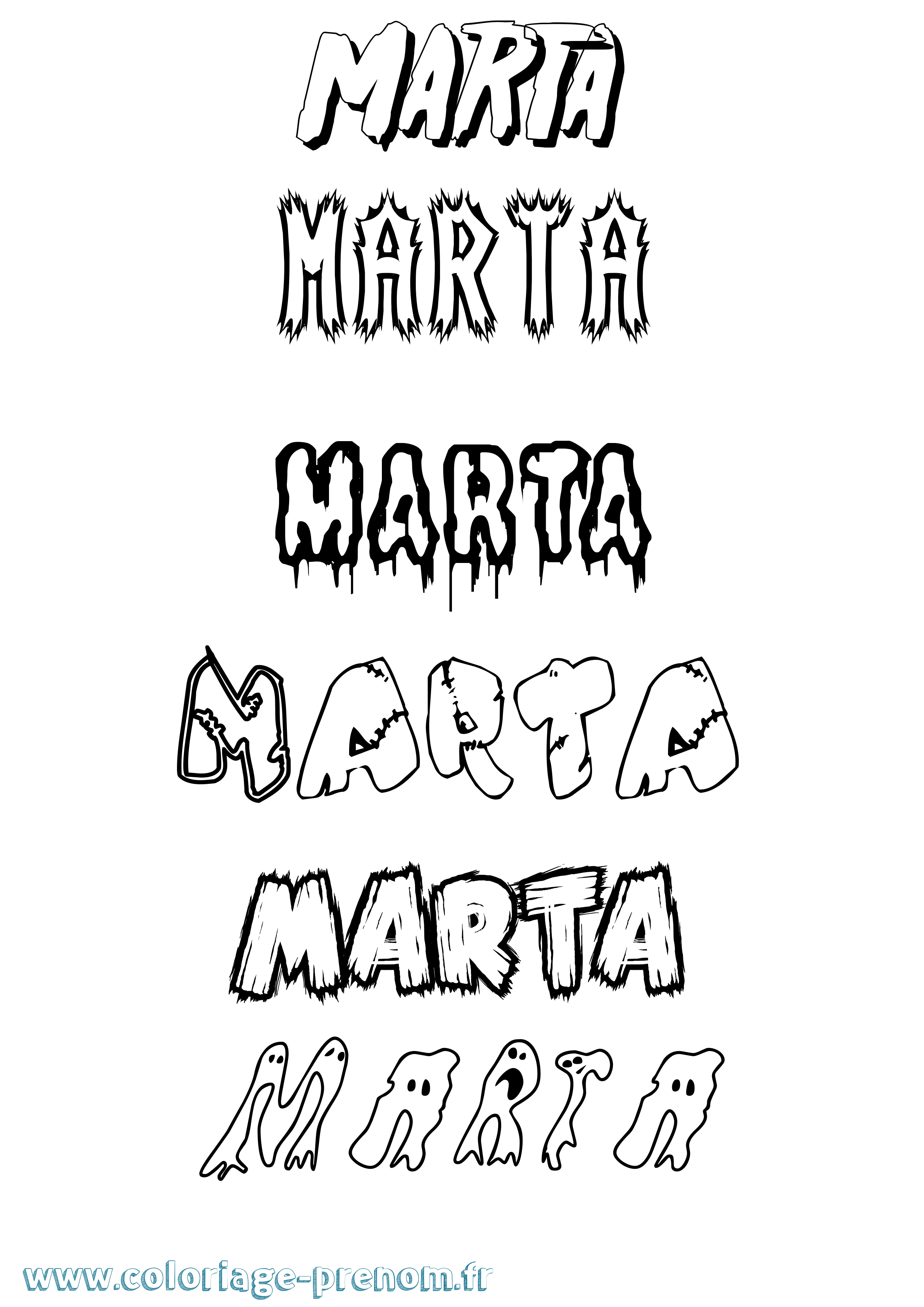Coloriage prénom Marta Frisson