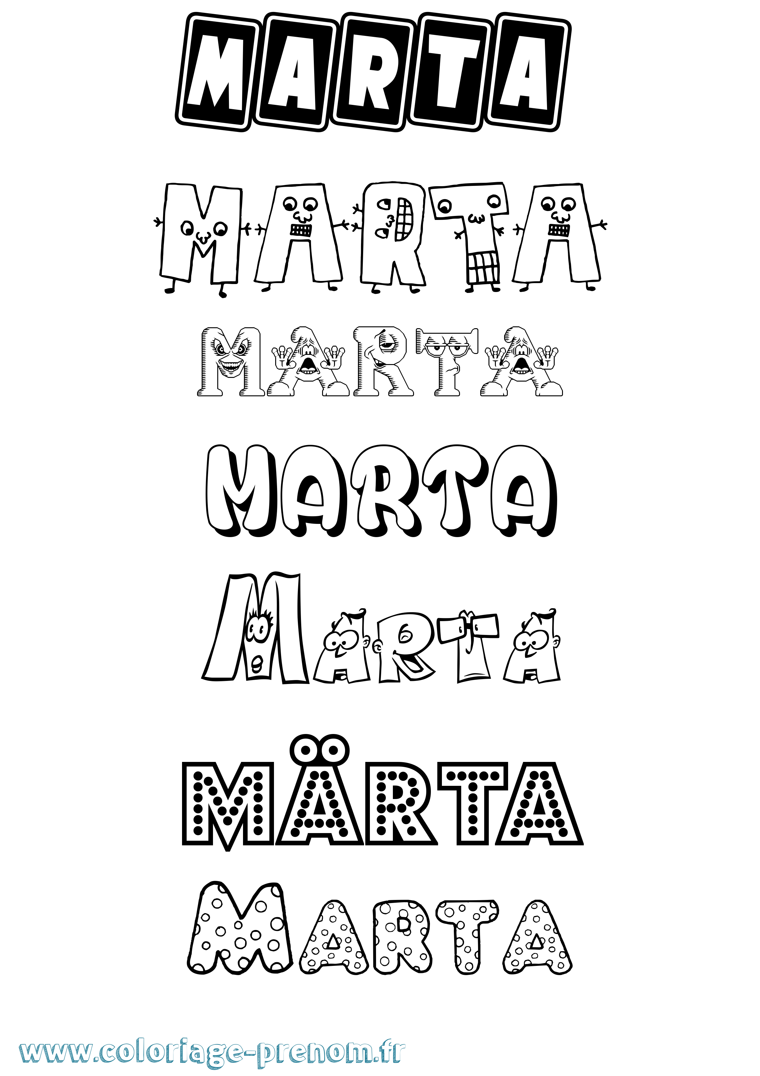 Coloriage Märta Fun Coloriage prénom Märta Fun