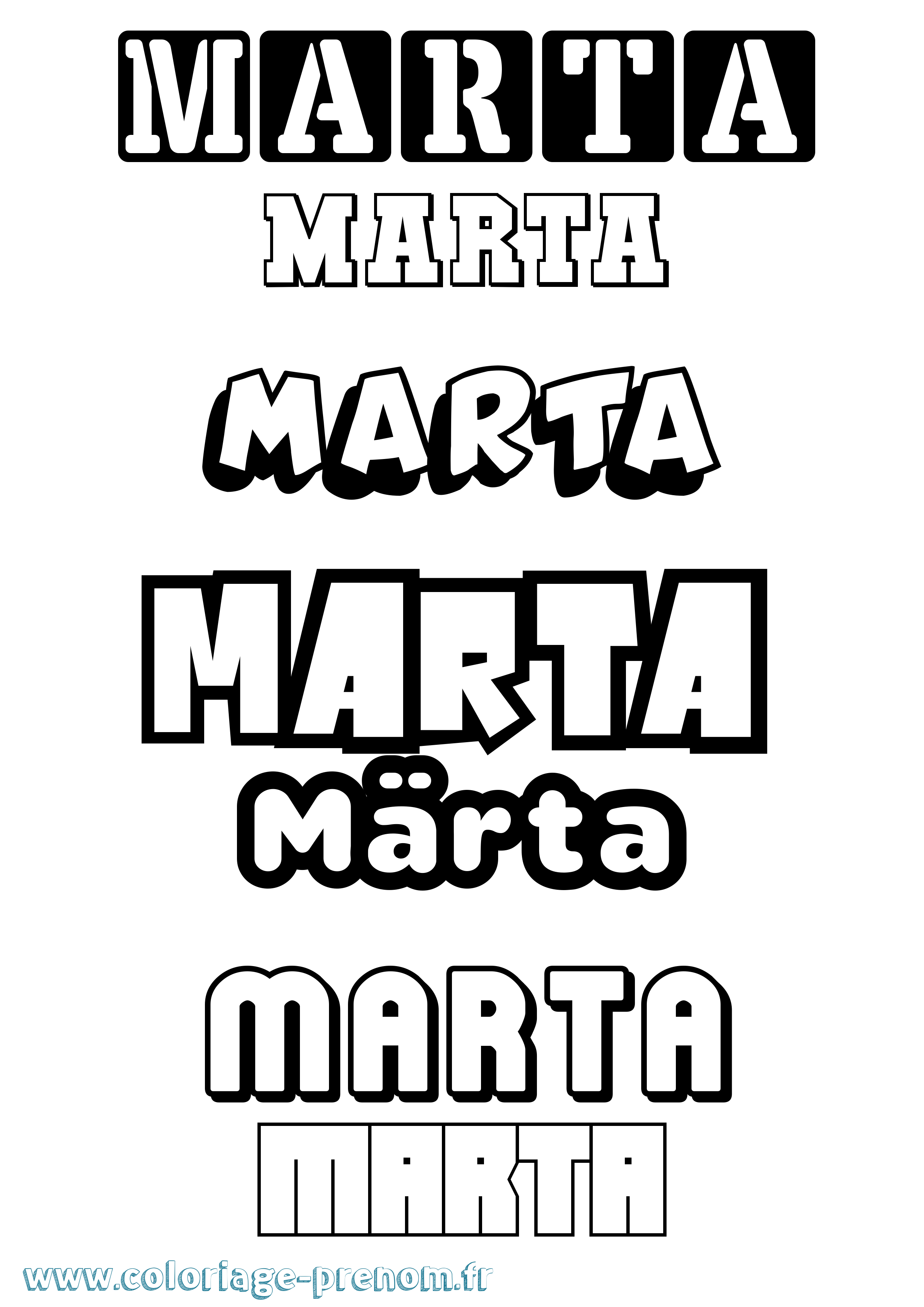 Coloriage Märta Simple Coloriage prénom Märta Simple