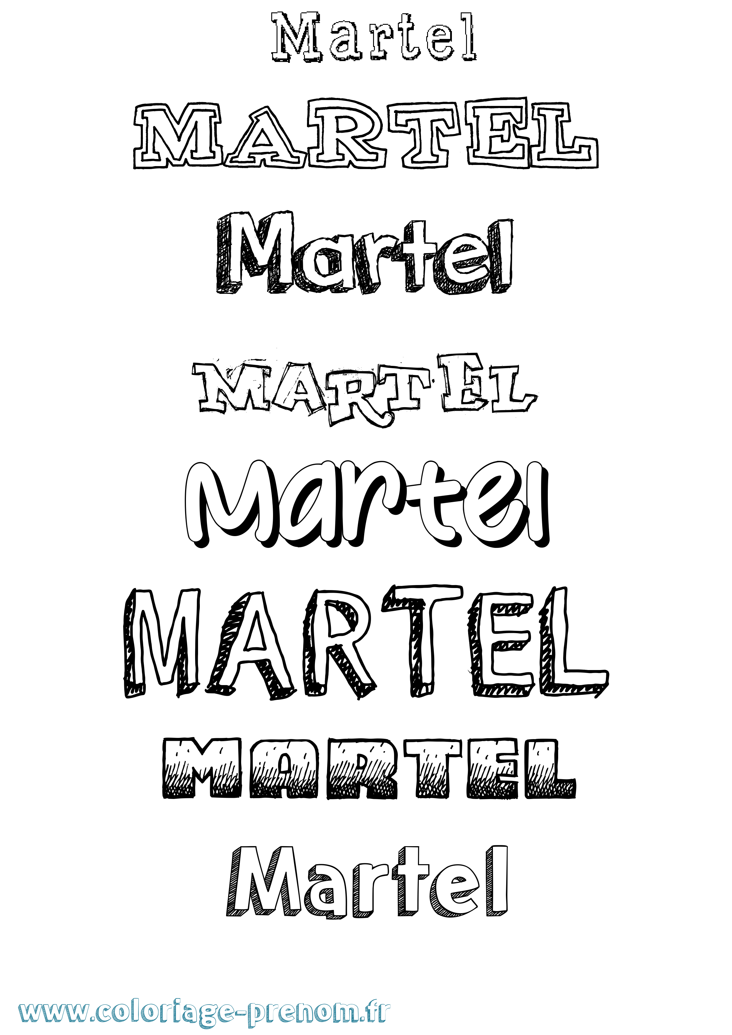 Coloriage prénom Martel Dessiné