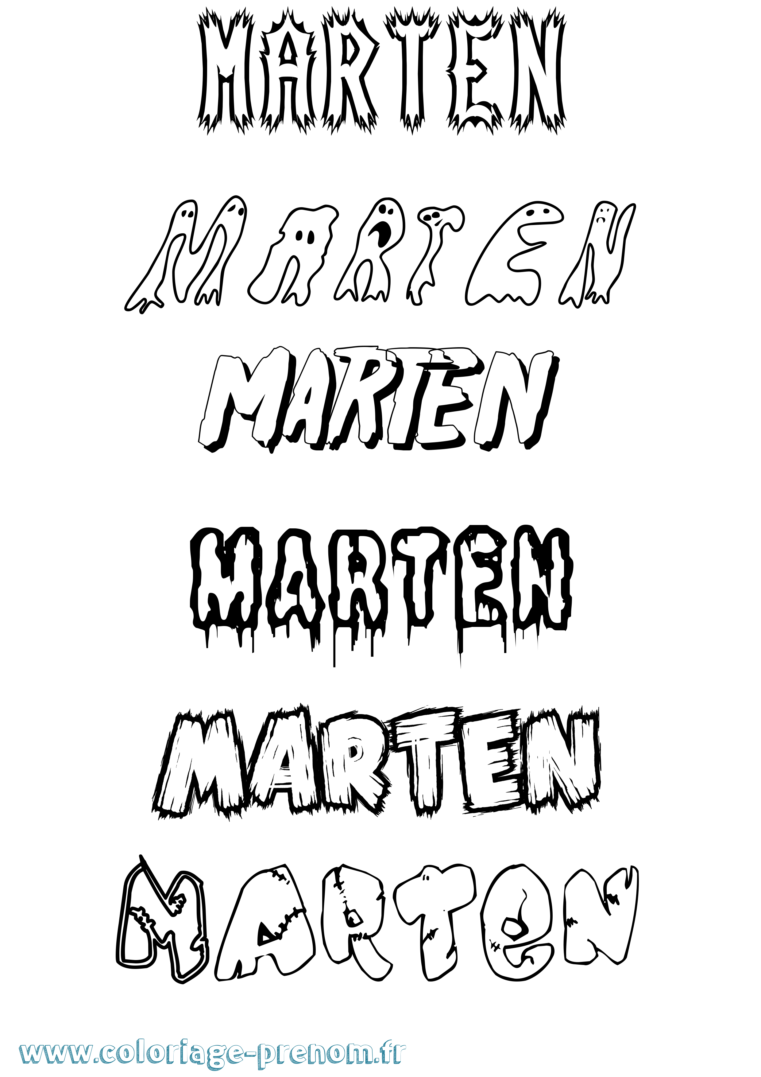 Coloriage prénom Marten Frisson