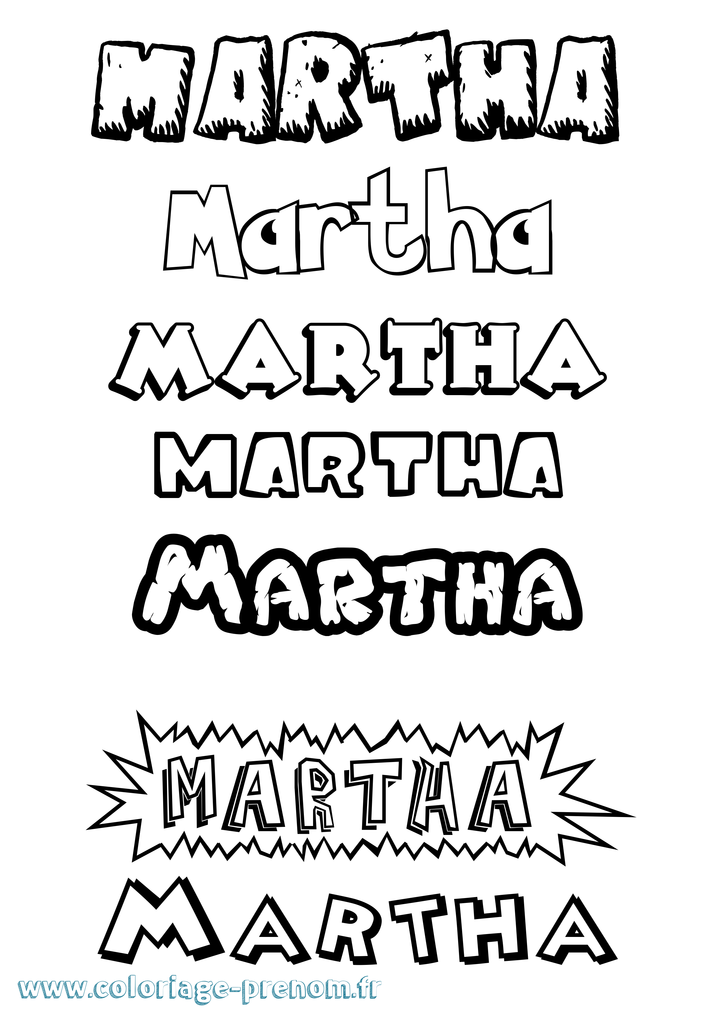 Coloriage Martha Dessin Animé Coloriage prénom Martha Dessin Animé