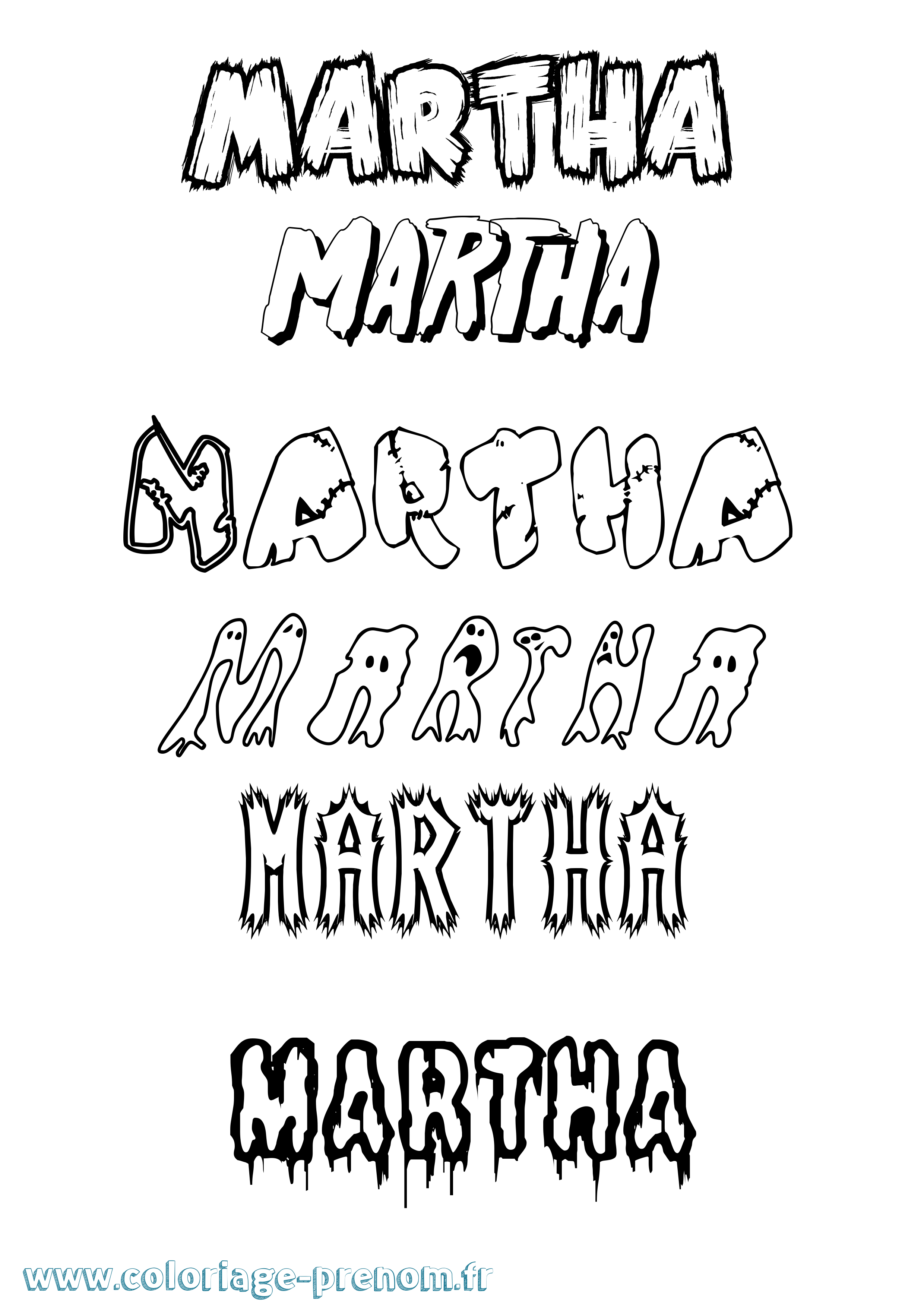 Coloriage Martha Frisson Coloriage prénom Martha Frisson