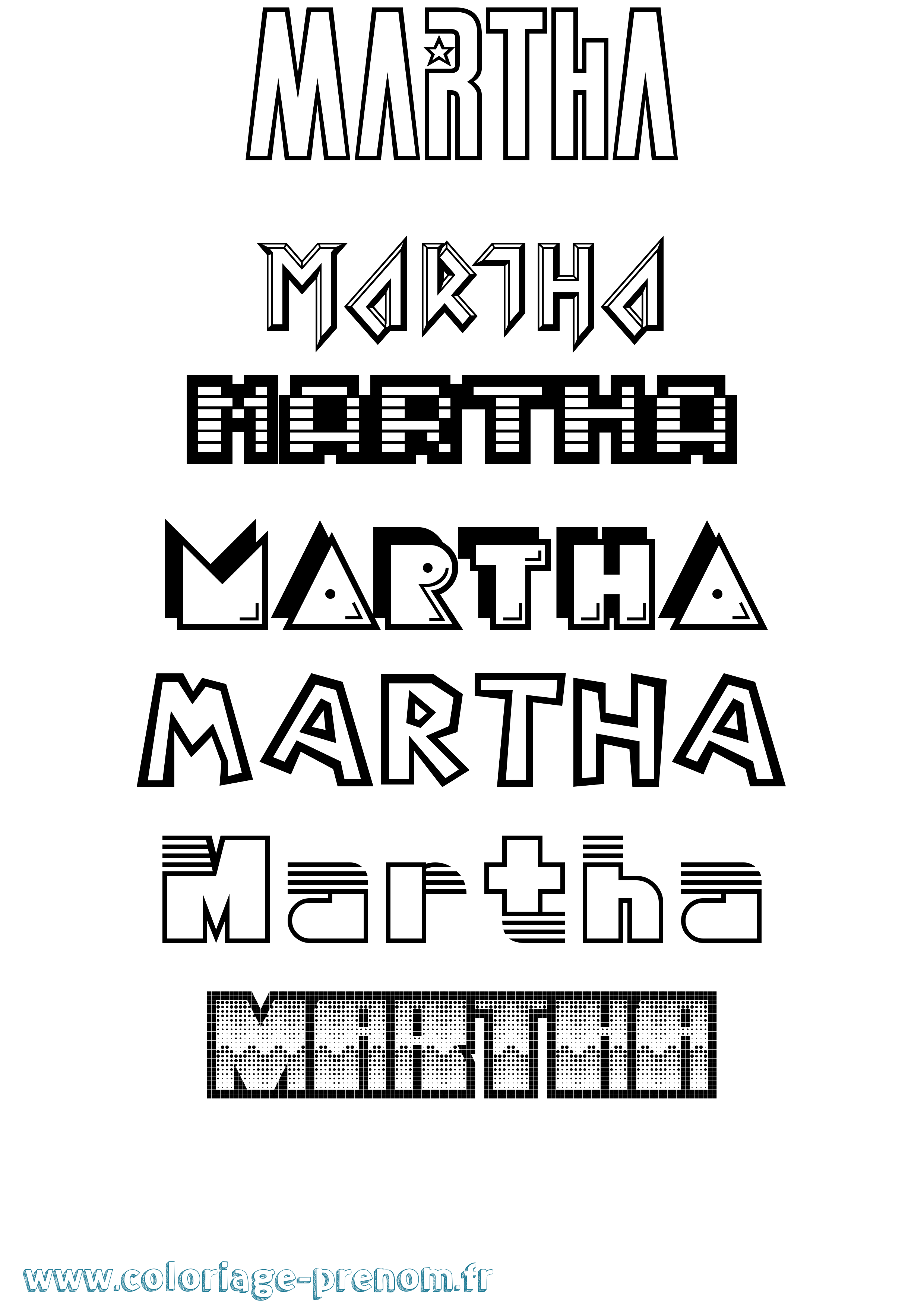 Coloriage prénom Martha Jeux Vidéos
