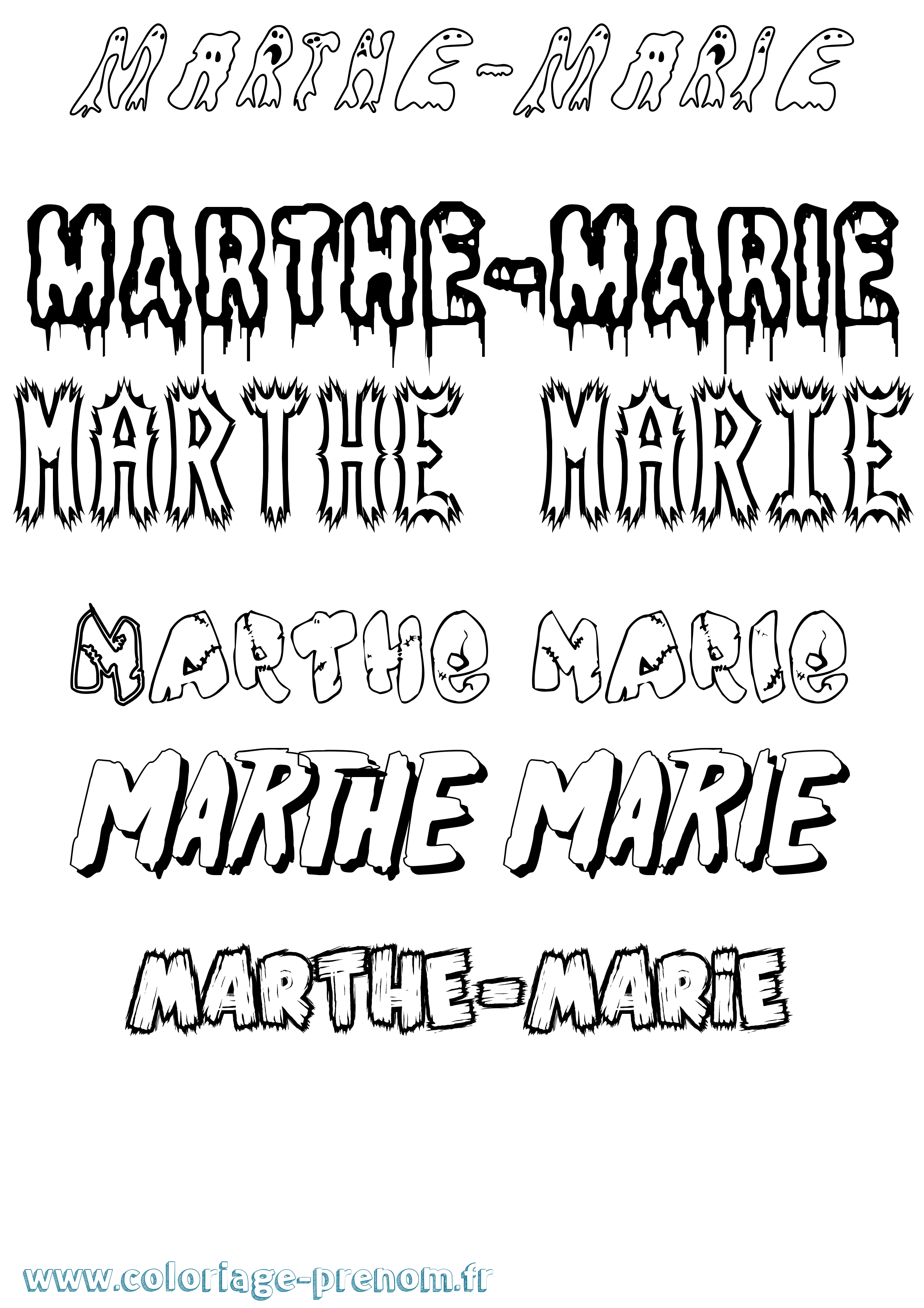 Coloriage prénom Marthe-Marie Frisson