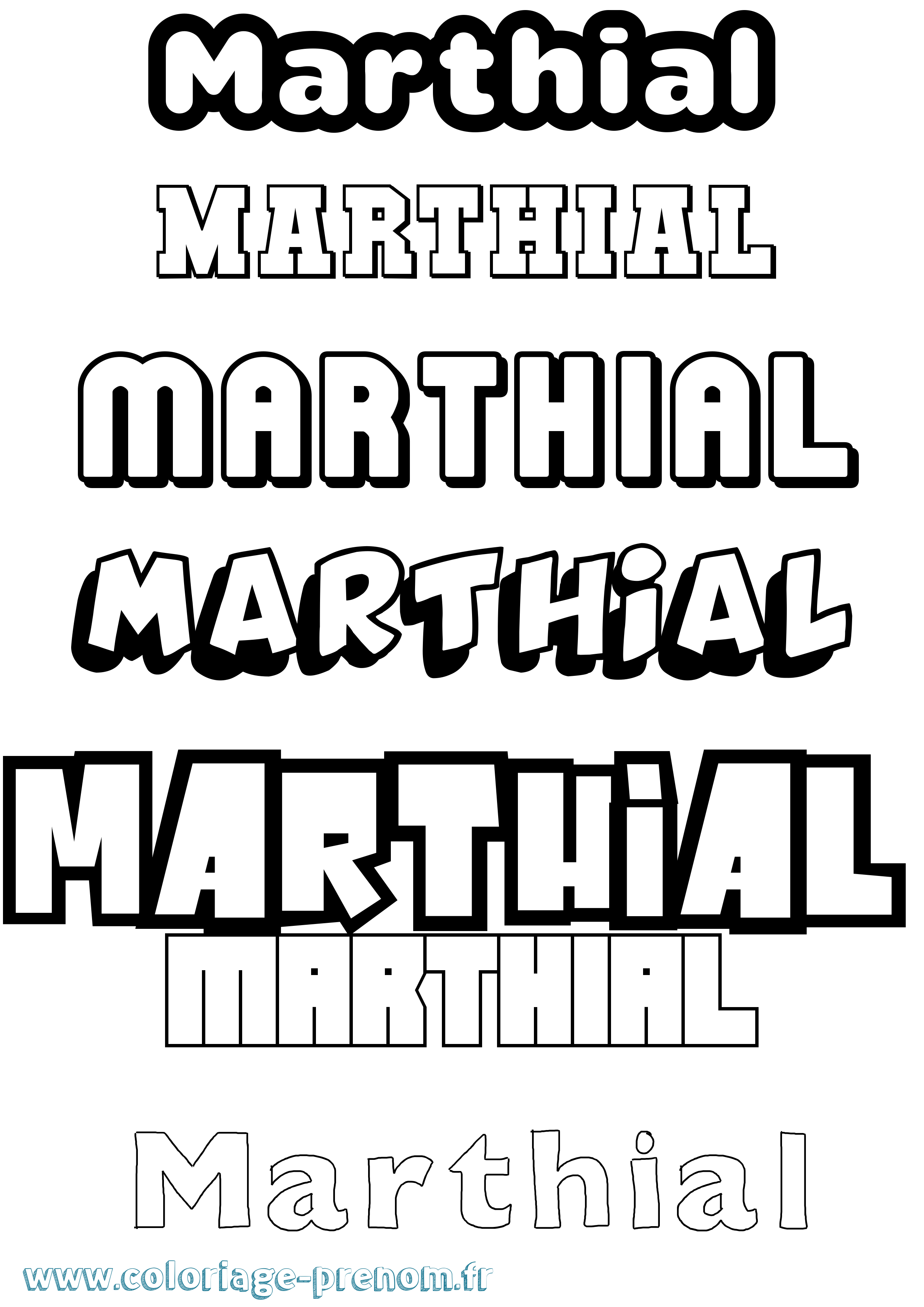 Coloriage prénom Marthial Simple