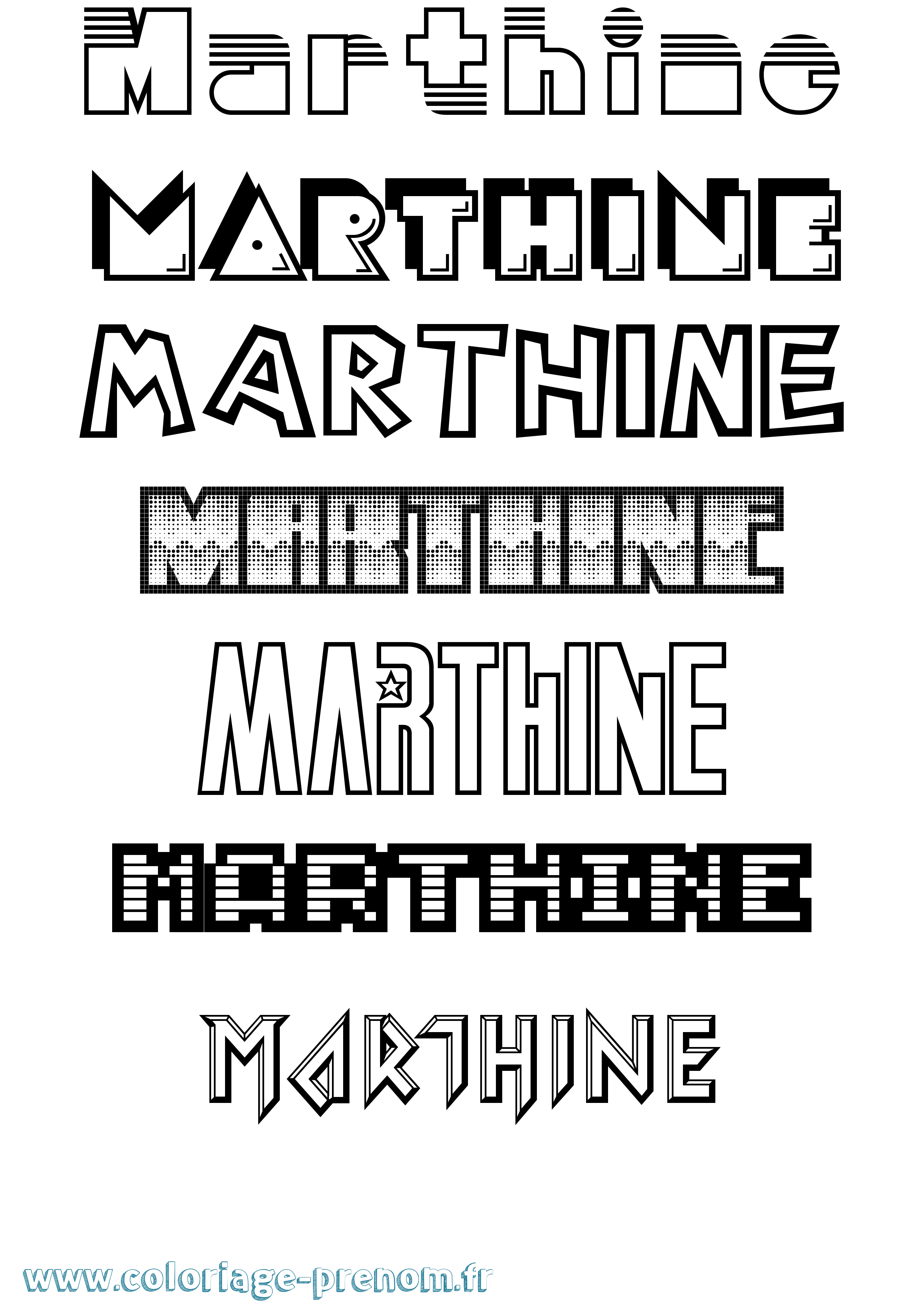 Coloriage Marthine Jeux Vidéos Coloriage prénom Marthine Jeux Vidéos