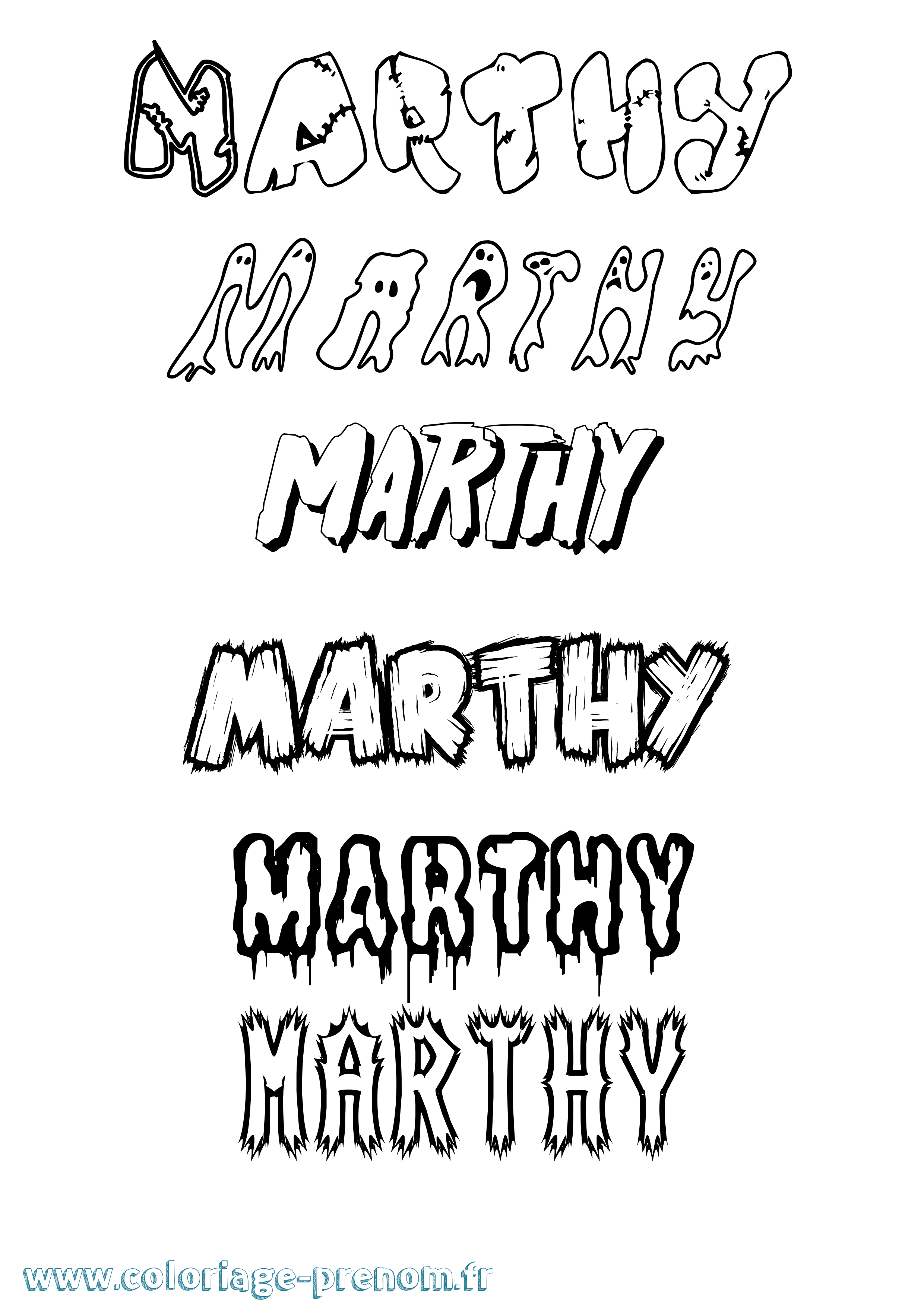 Coloriage Marthy Frisson Coloriage prénom Marthy Frisson