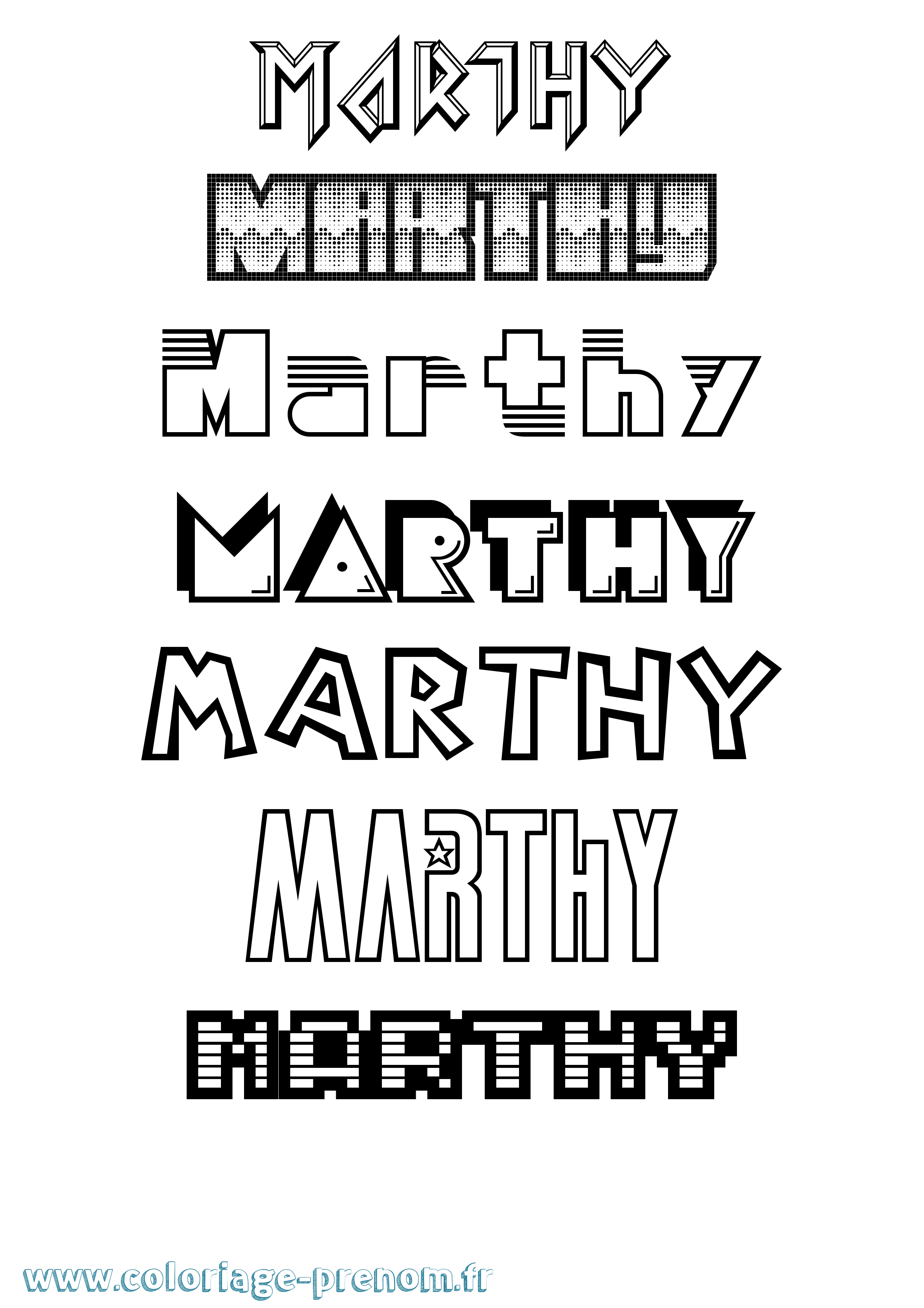 Coloriage Marthy Jeux Vidéos Coloriage prénom Marthy Jeux Vidéos