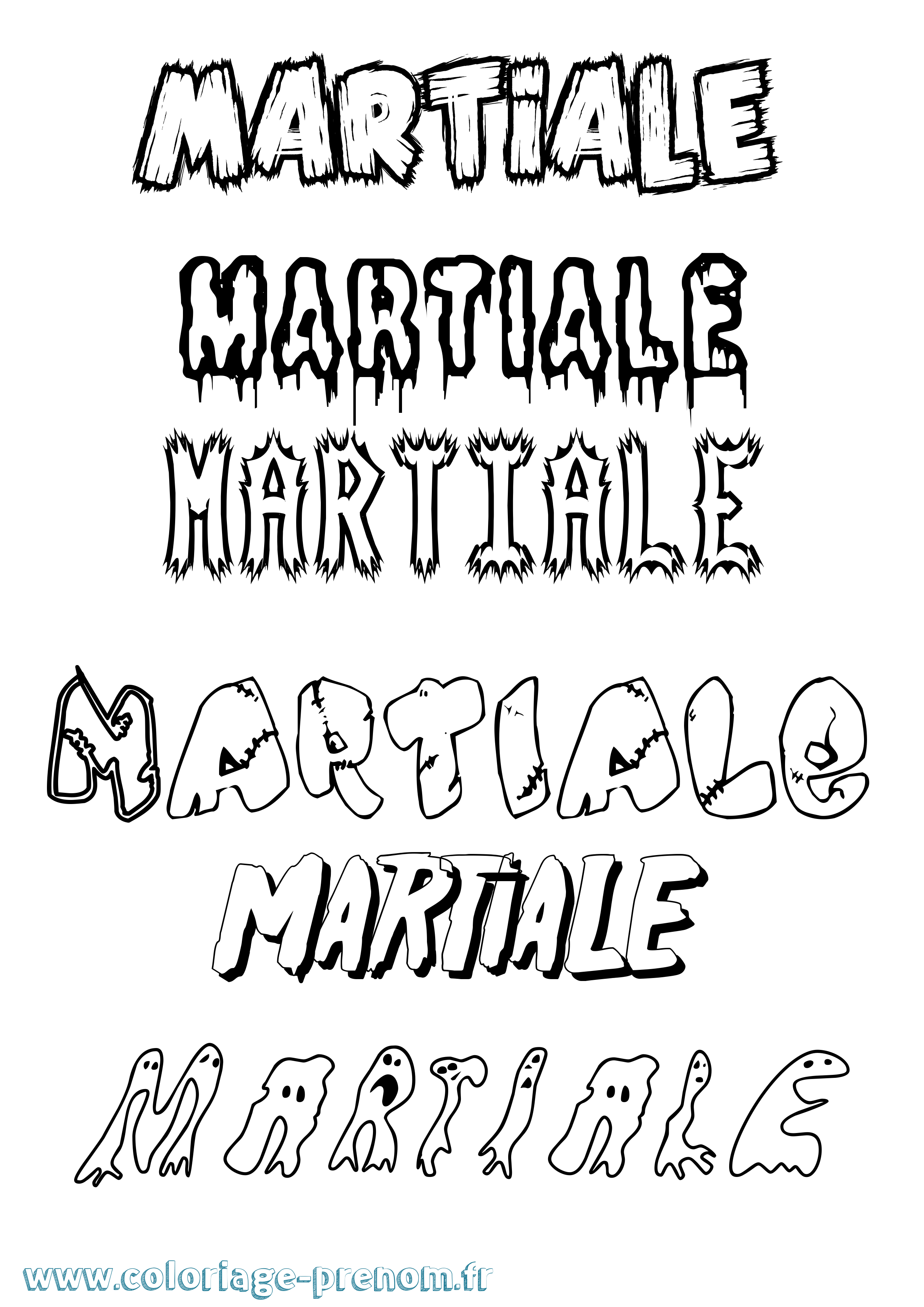 Coloriage prénom Martiale Frisson