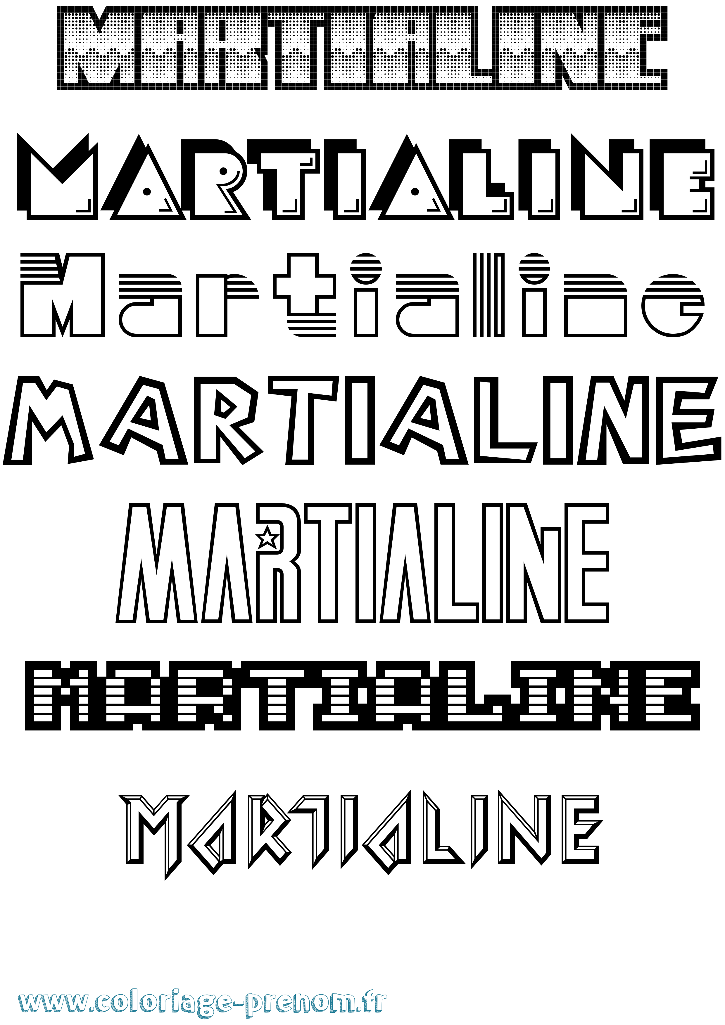 Coloriage prénom Martialine Jeux Vidéos
