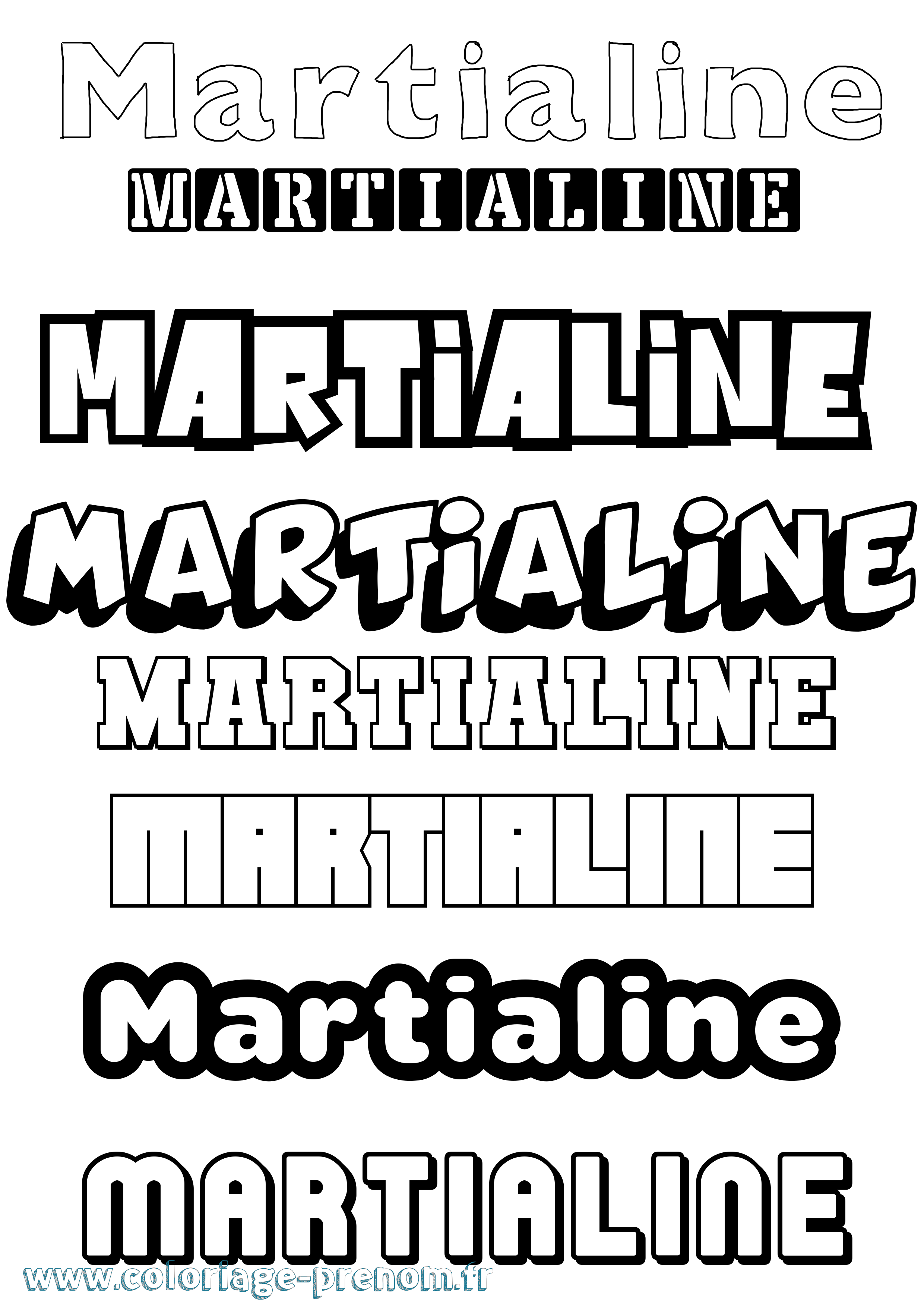 Coloriage prénom Martialine Simple