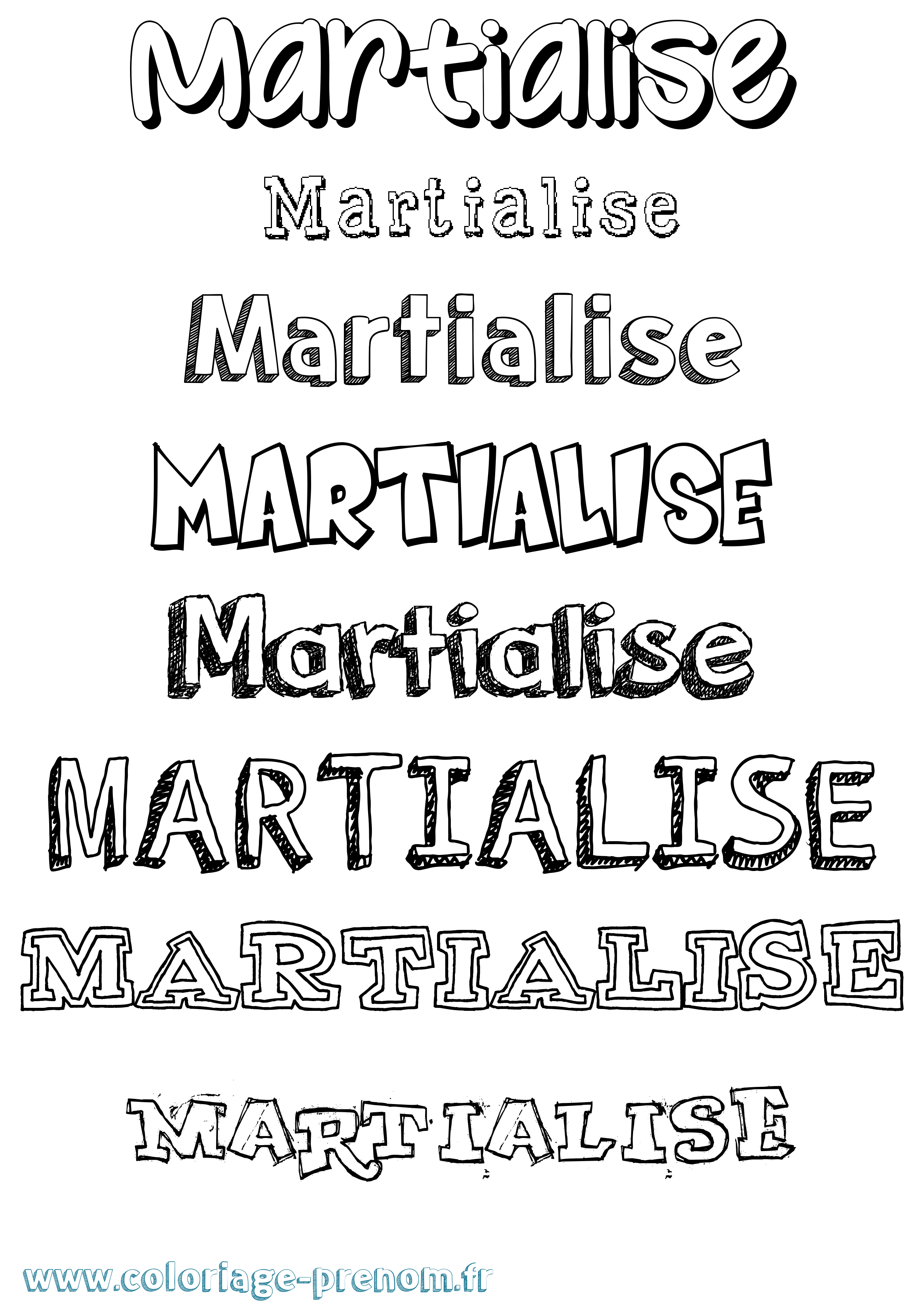 Coloriage prénom Martialise Dessiné