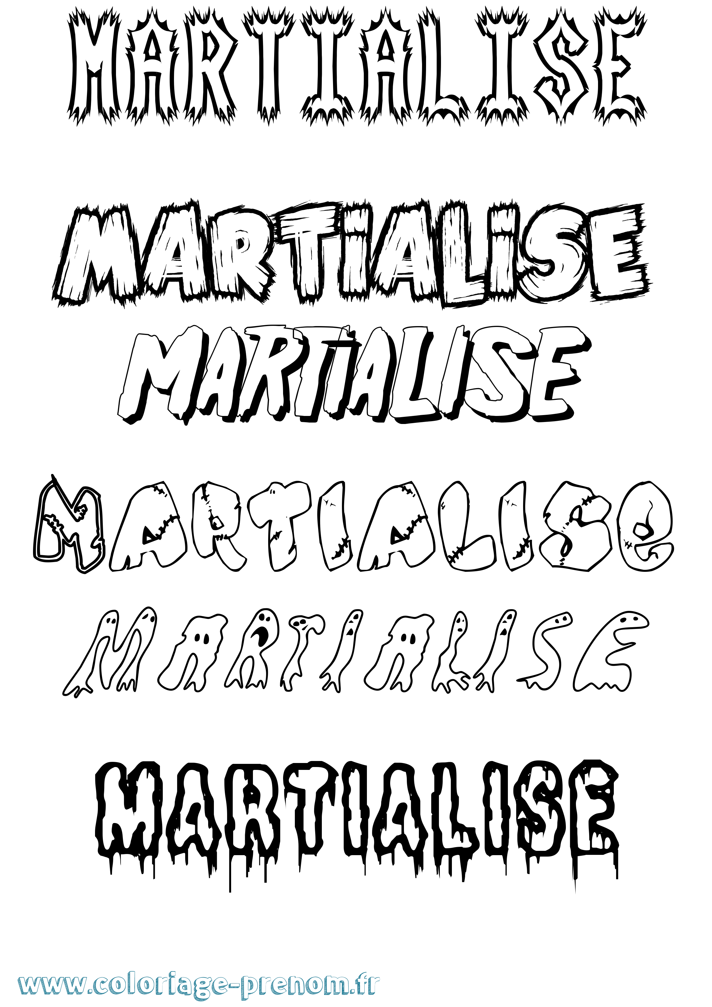 Coloriage prénom Martialise Frisson