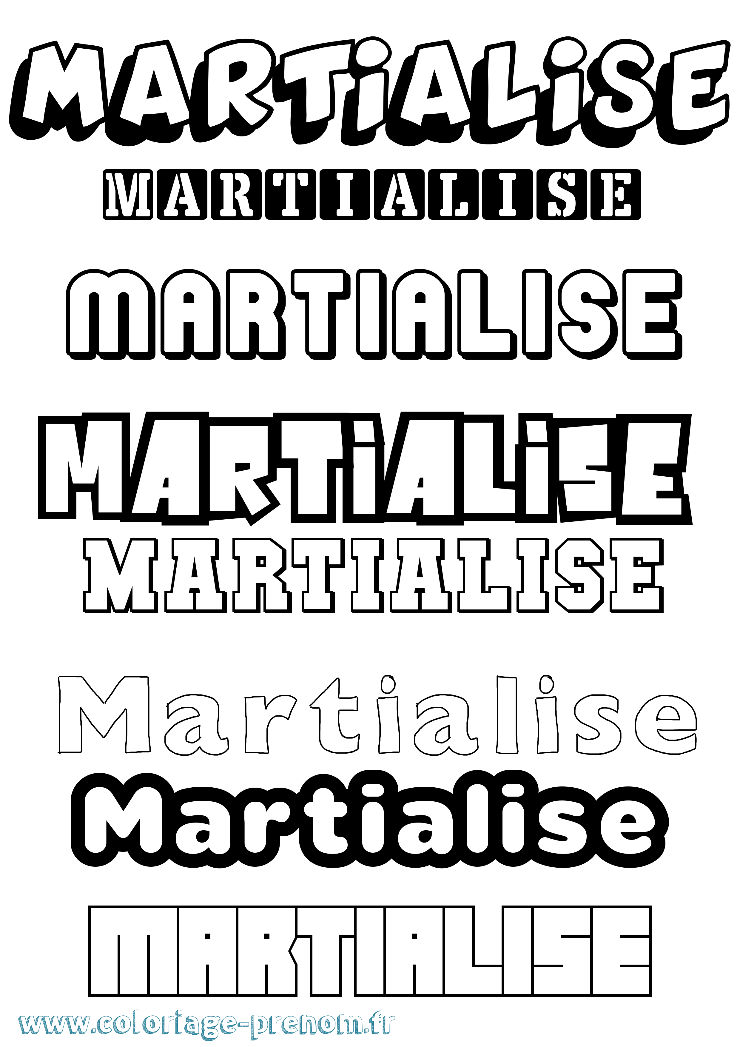 Coloriage prénom Martialise Simple