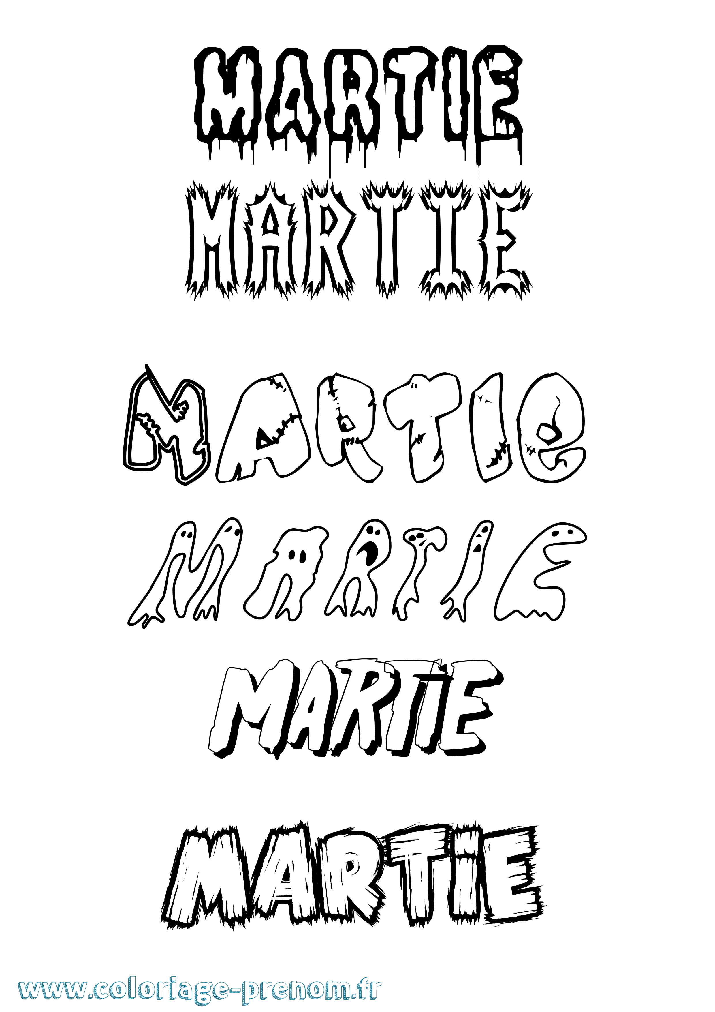 Coloriage Martie Frisson Coloriage prénom Martie Frisson