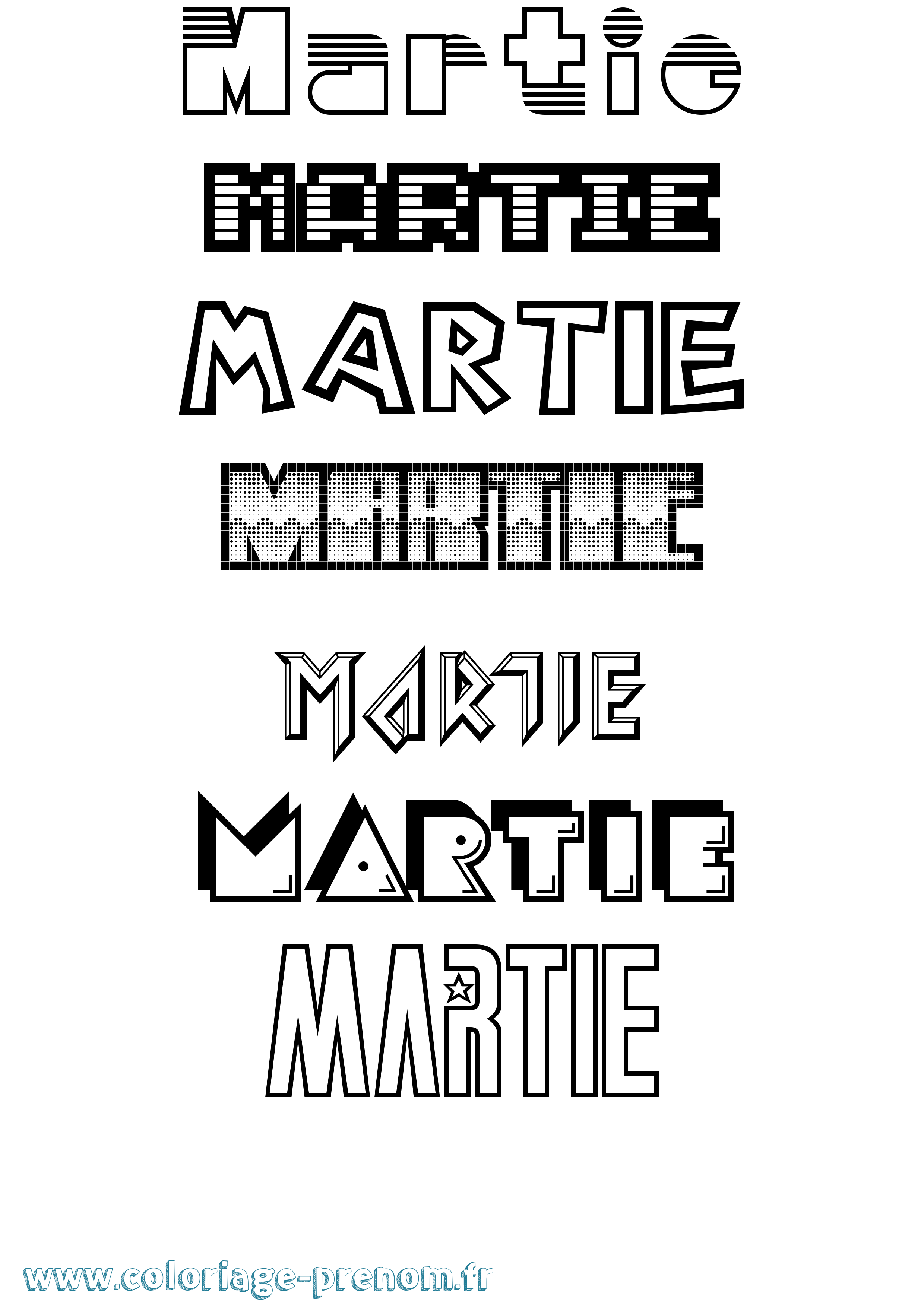 Coloriage Martie Jeux Vidéos Coloriage prénom Martie Jeux Vidéos