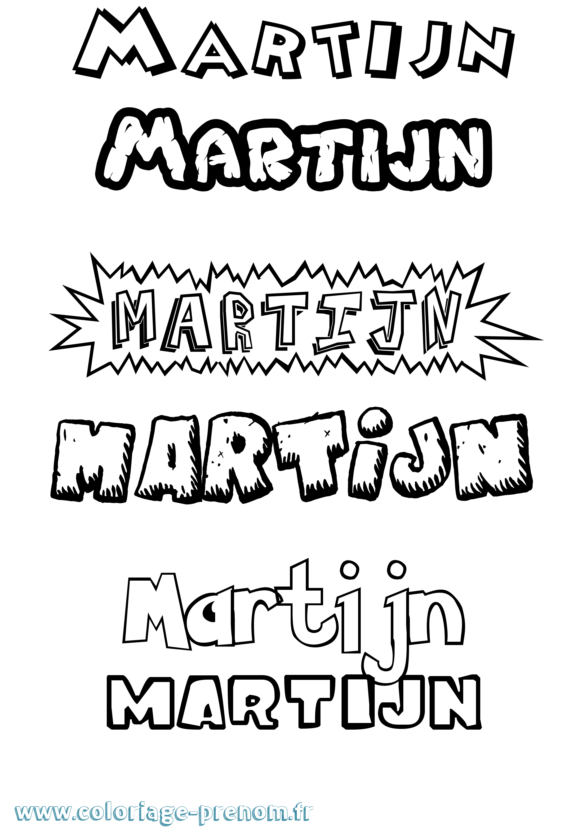 Coloriage prénom Martijn Dessin Animé