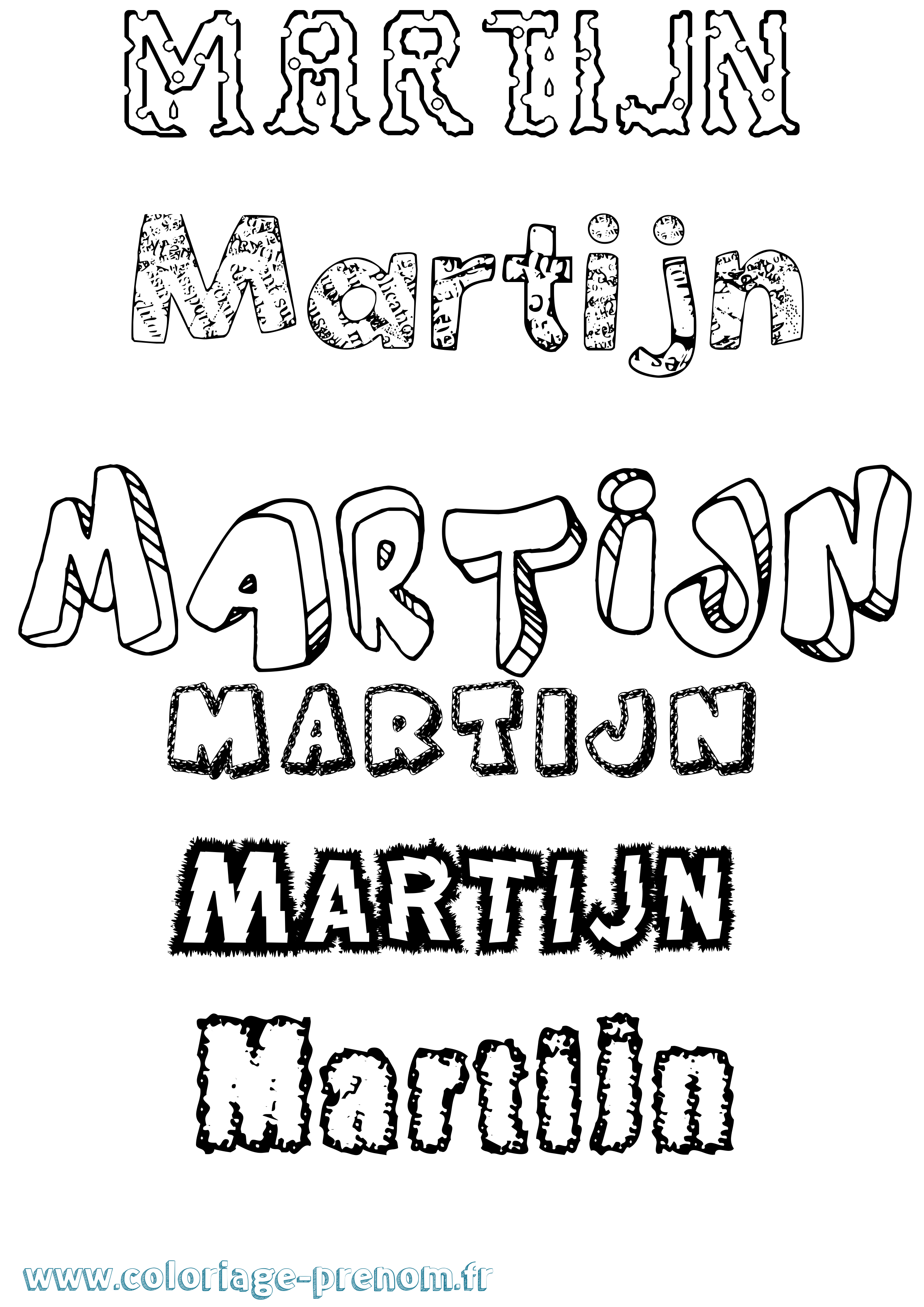 Coloriage prénom Martijn Destructuré