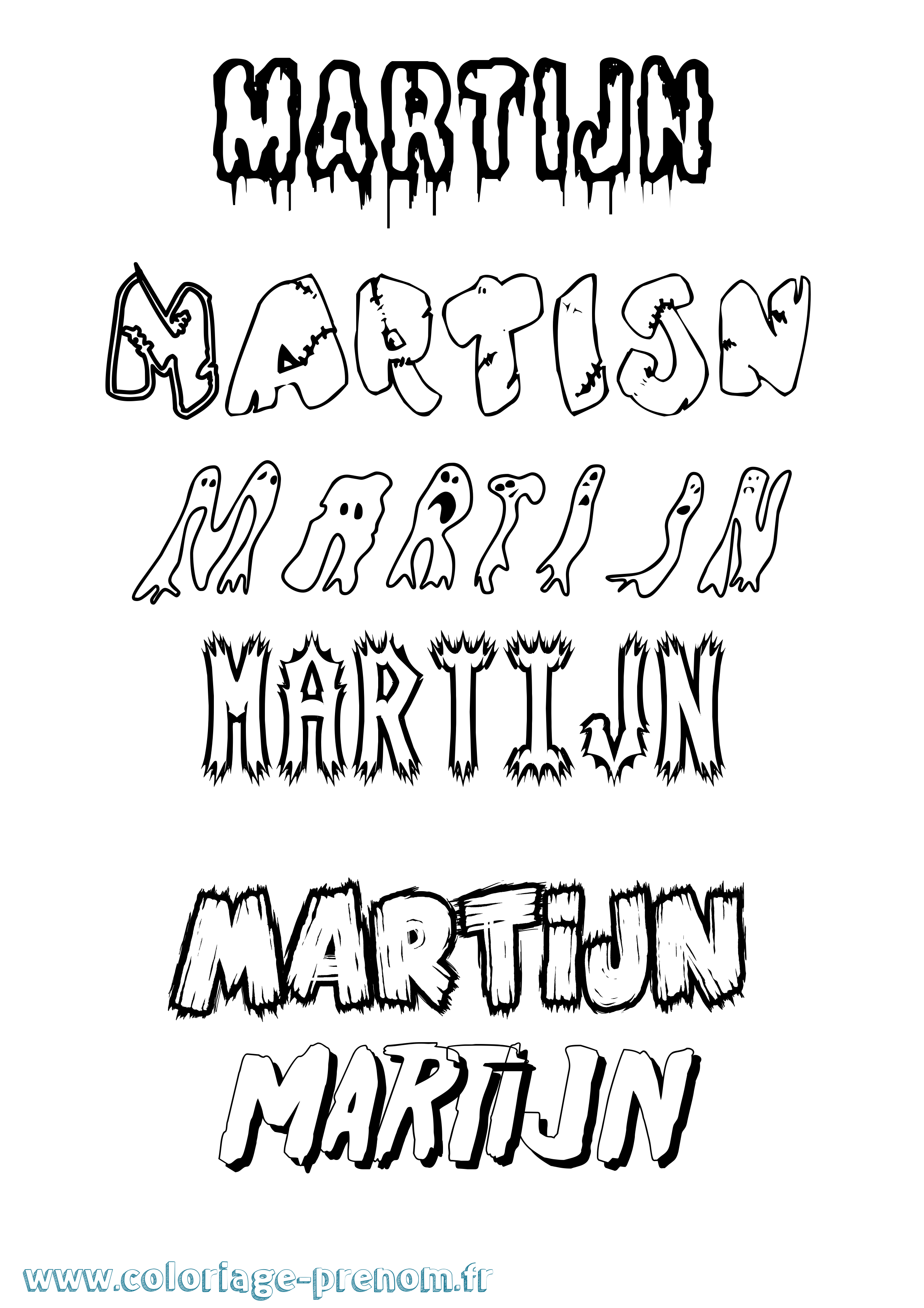 Coloriage prénom Martijn Frisson