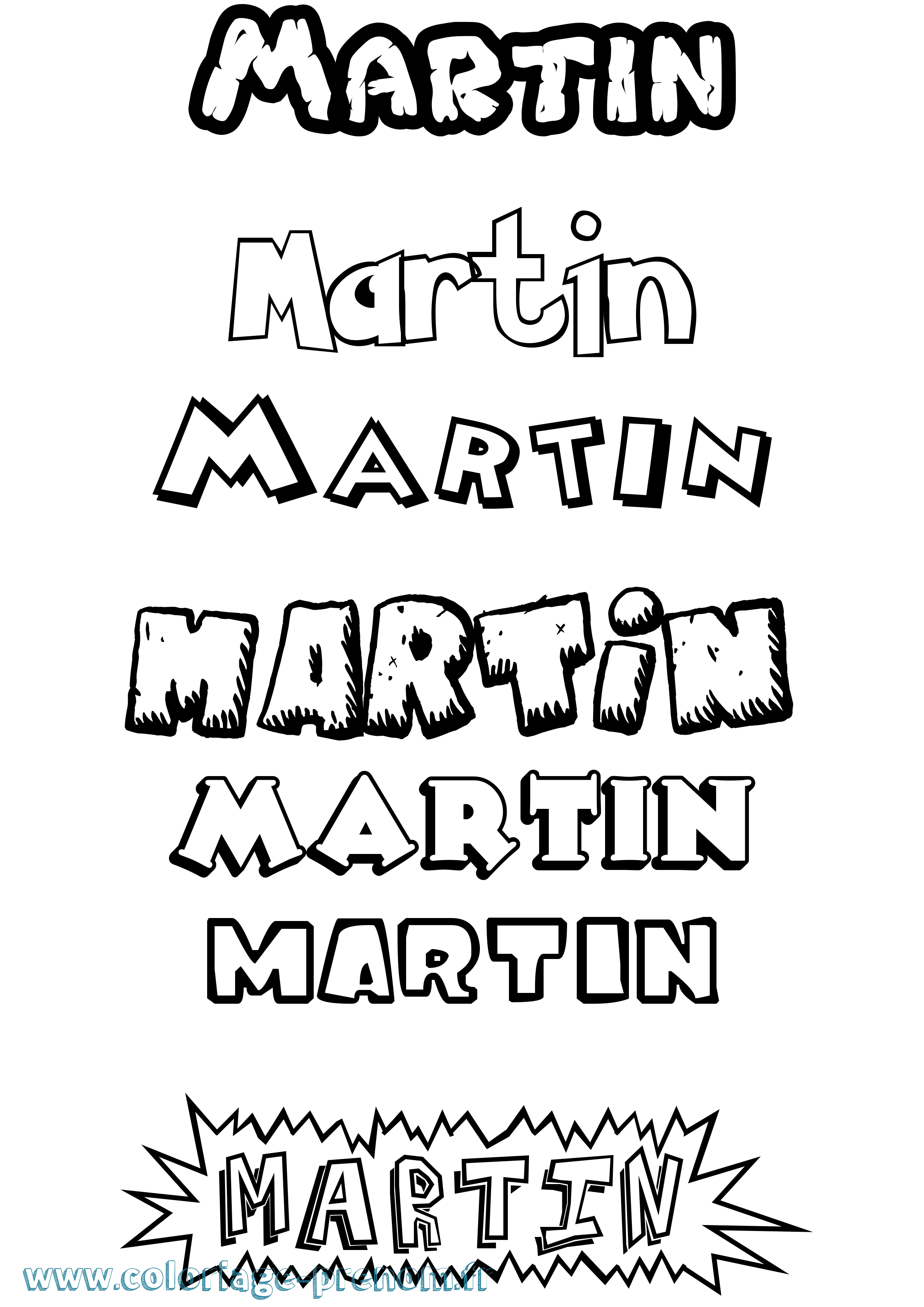 Coloriage prénom Martin Dessin Animé