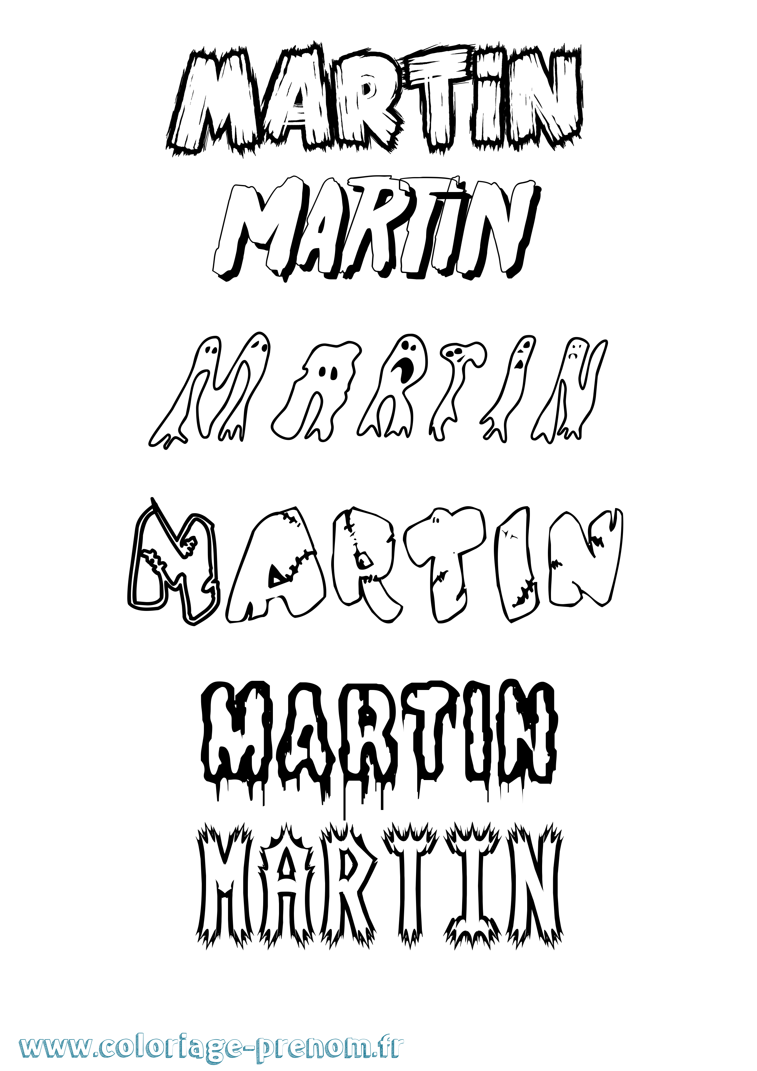 Coloriage prénom Martin Frisson