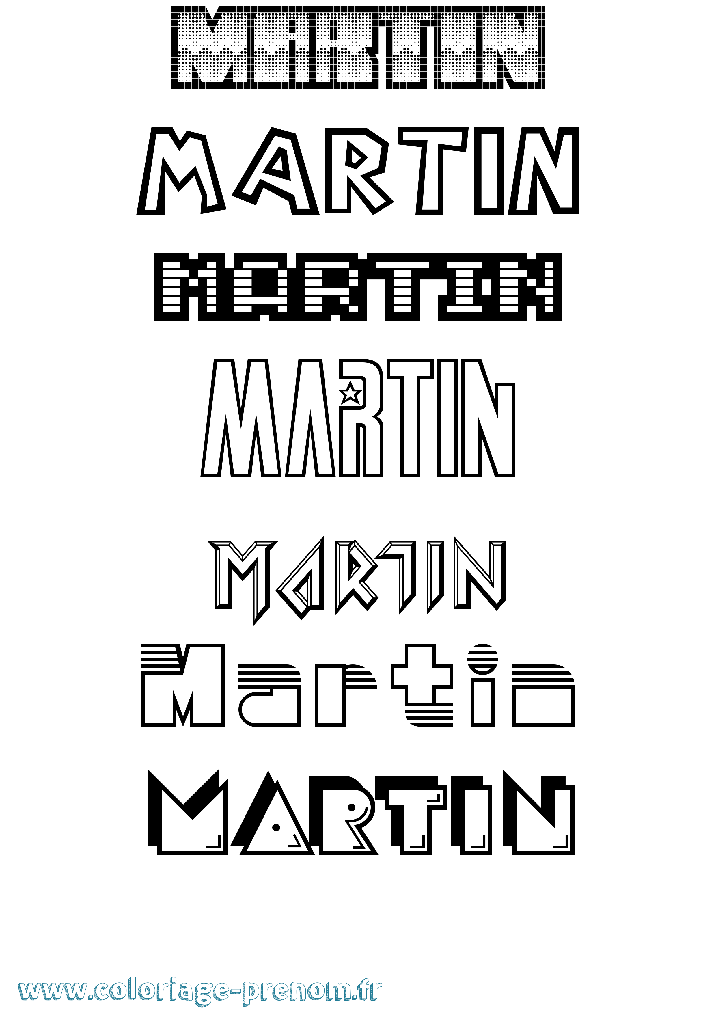 Coloriage prénom Martin Jeux Vidéos