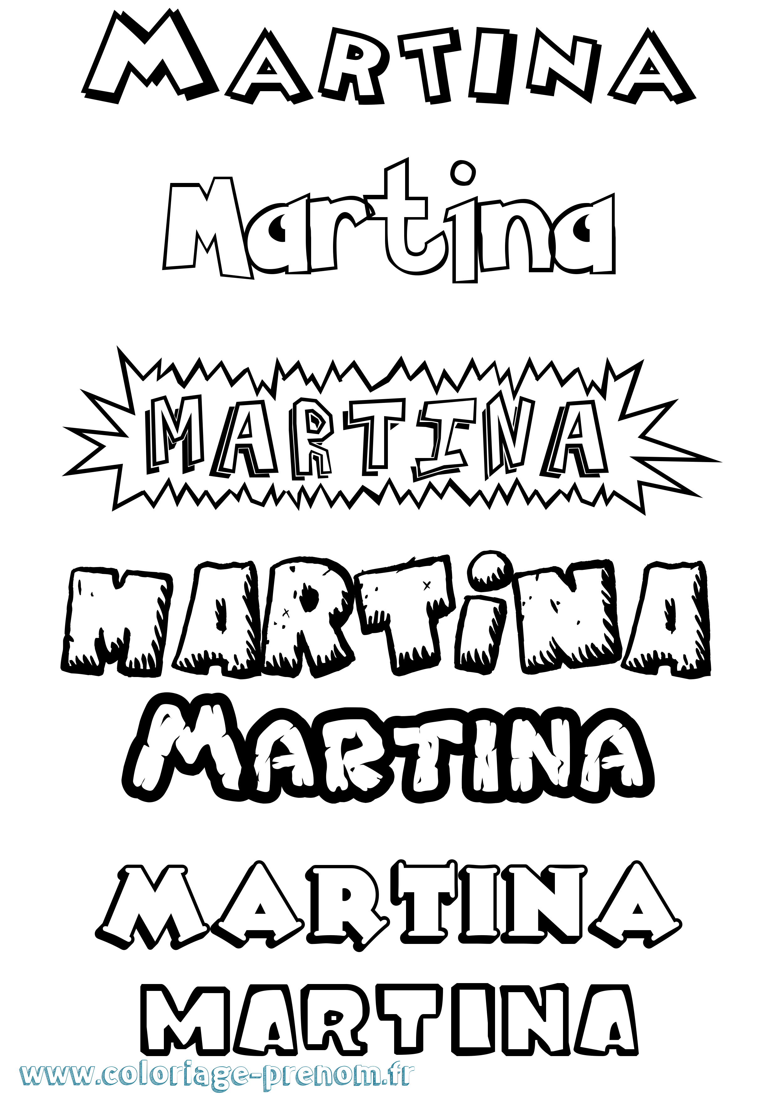 Coloriage prénom Martina Dessin Animé