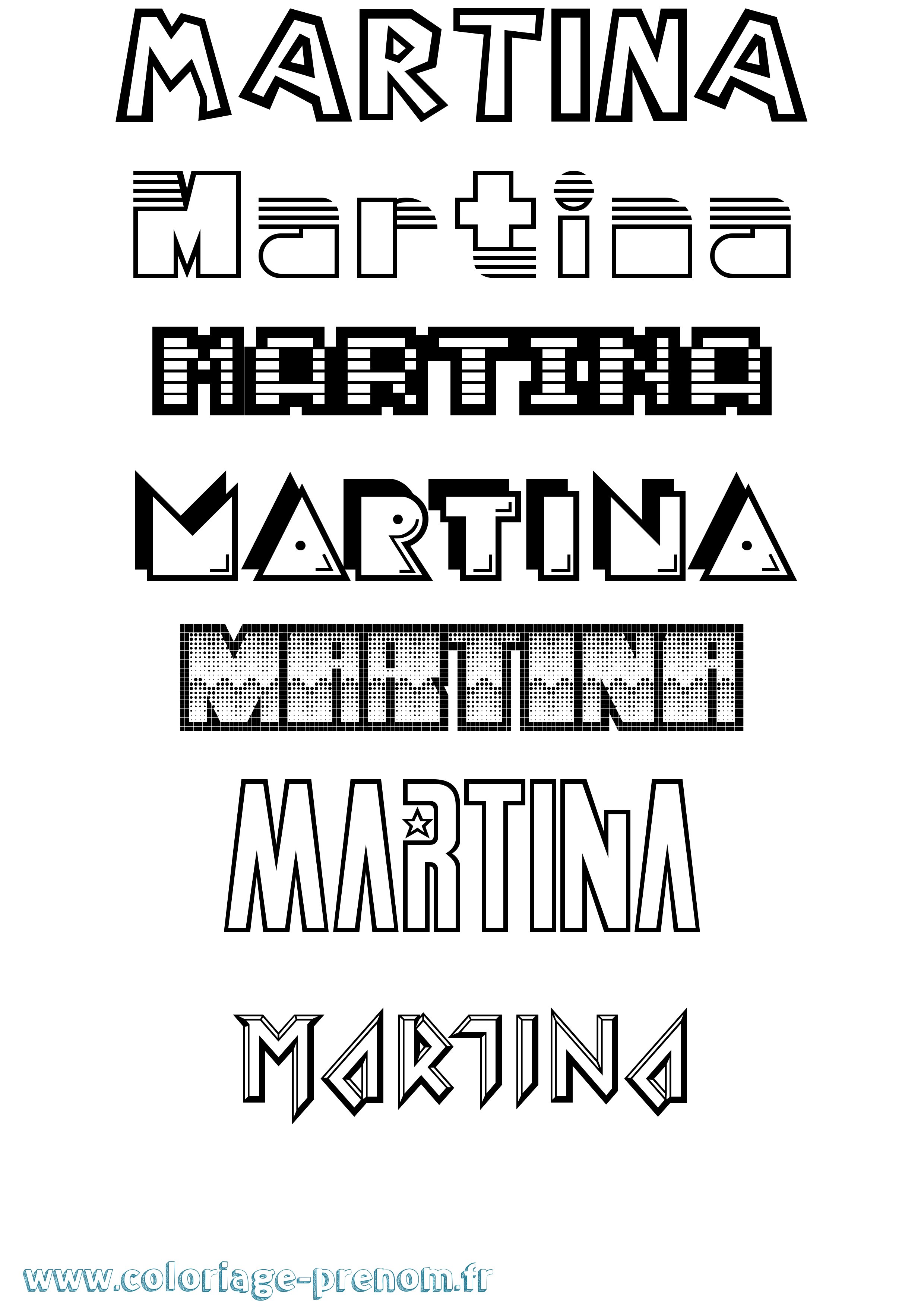 Coloriage prénom Martina Jeux Vidéos