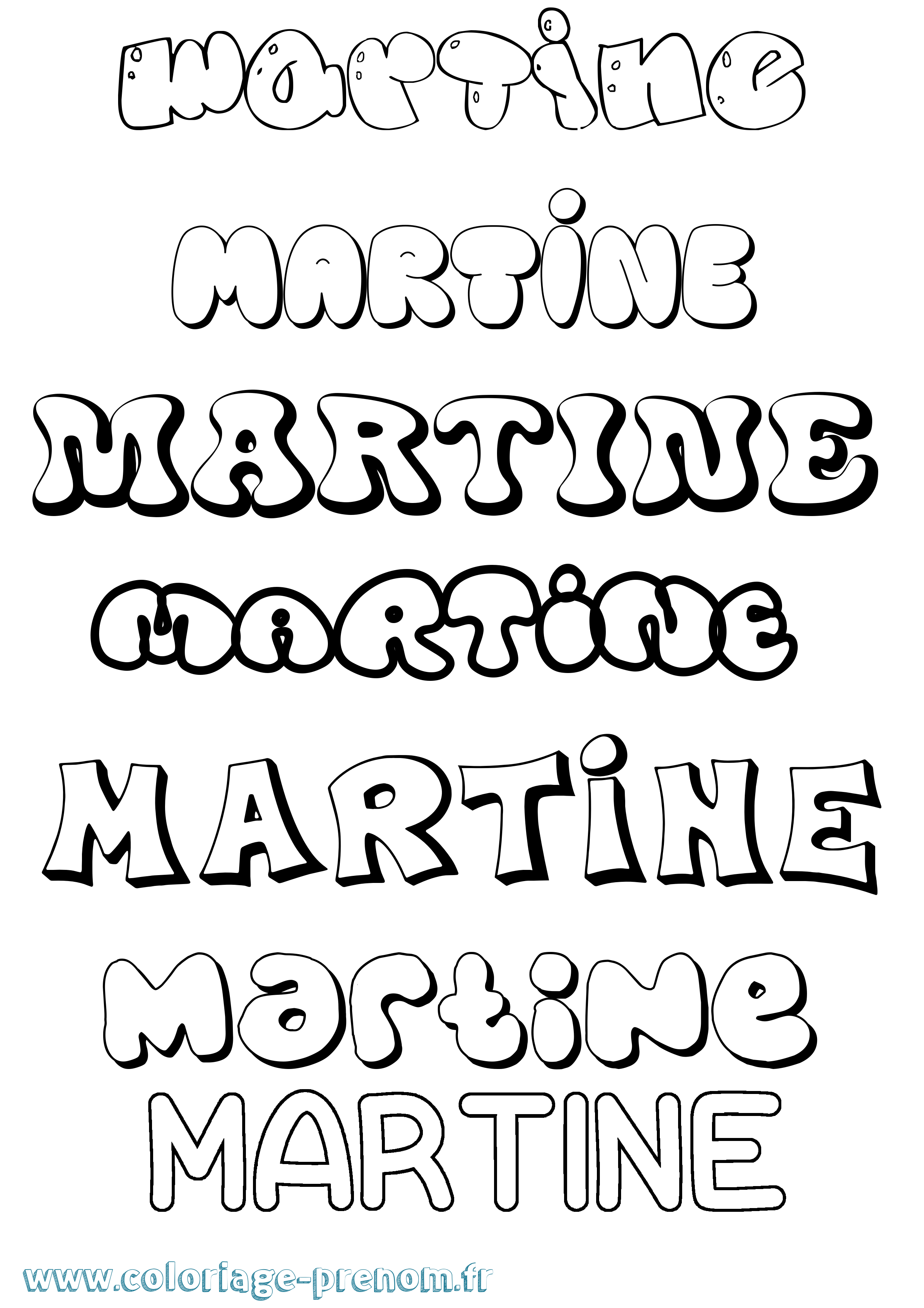 Coloriage Martine Coloriage prénom Martine