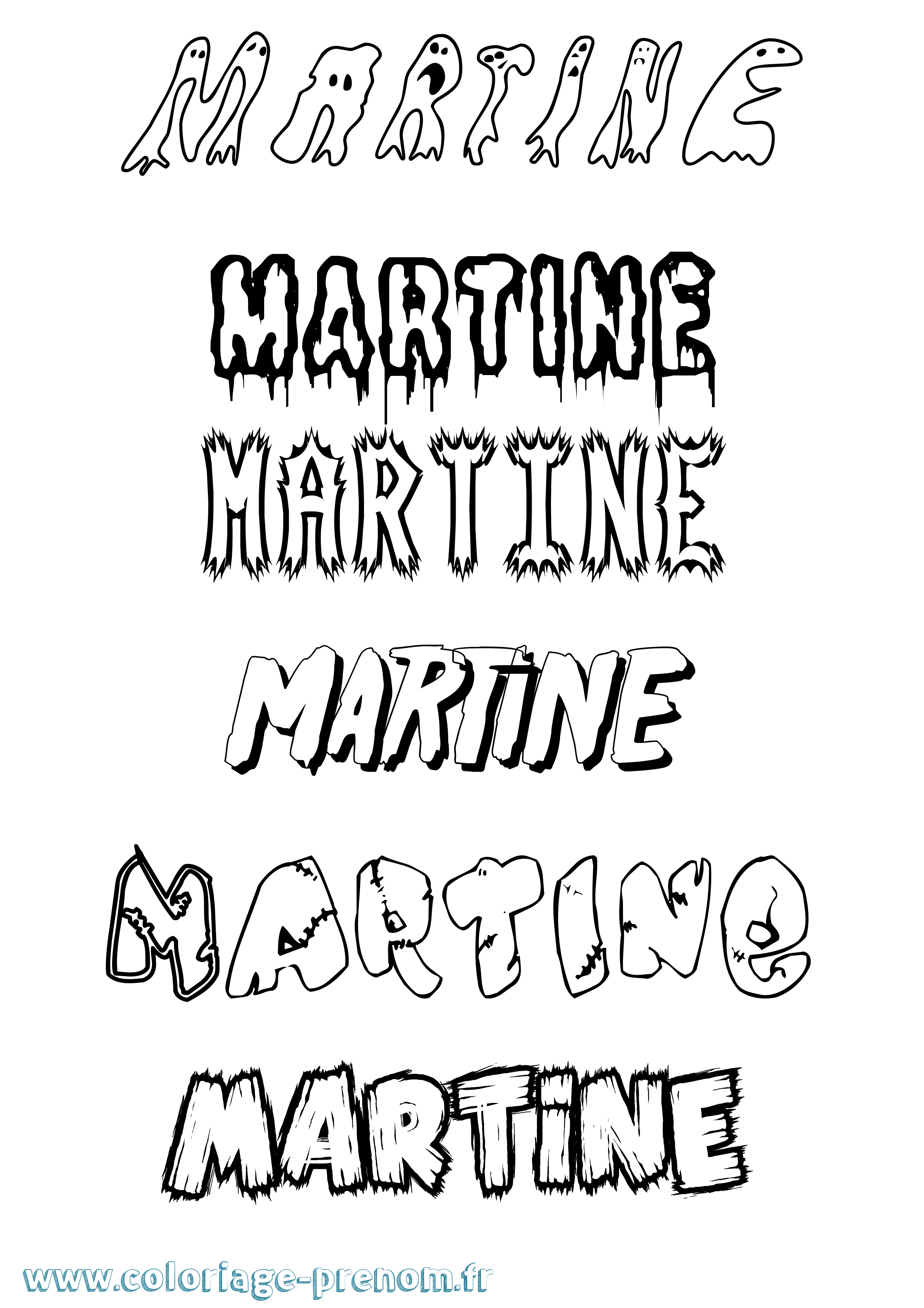 Coloriage Martine Coloriage prénom Martine