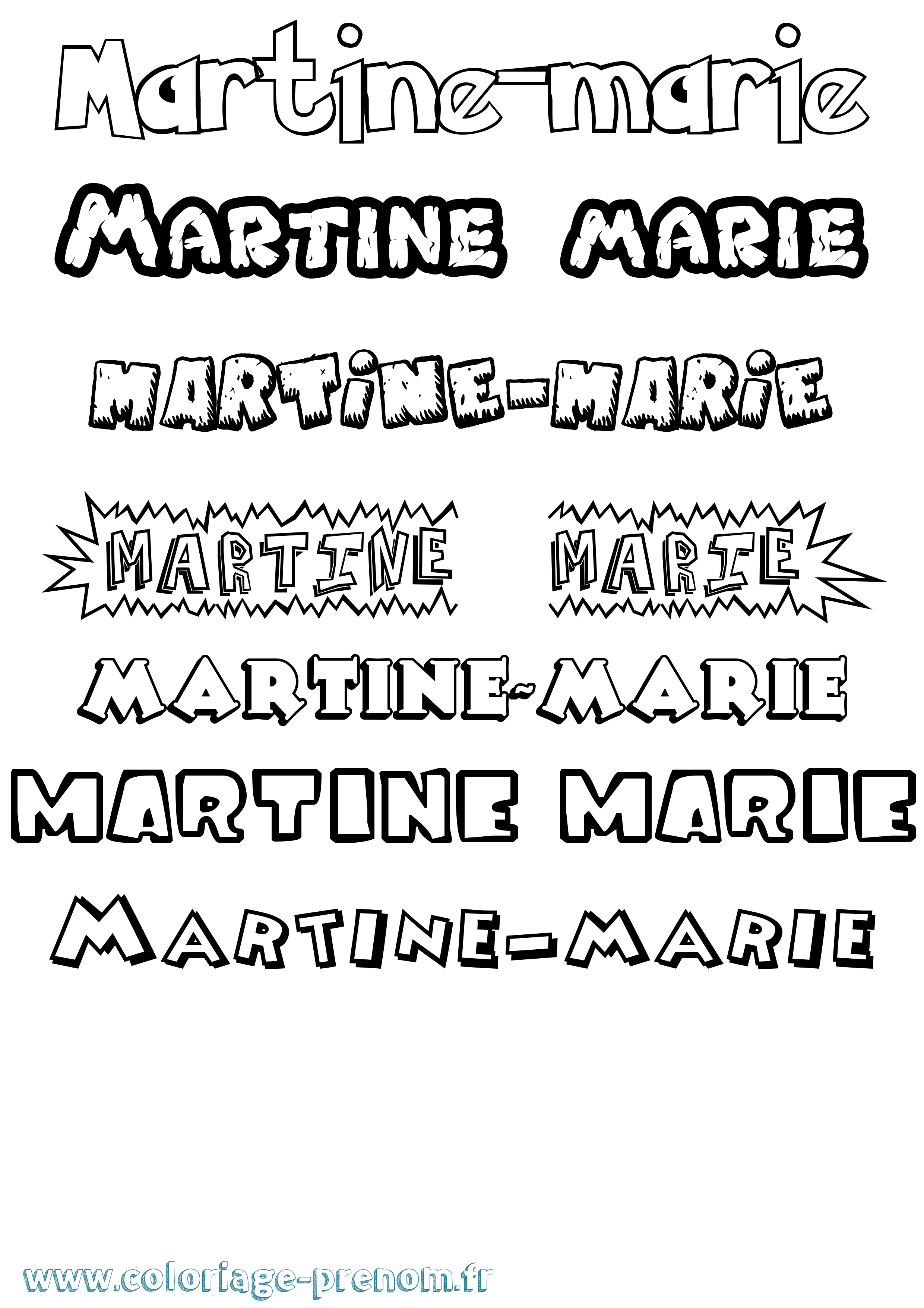 Coloriage prénom Martine-Marie Dessin Animé