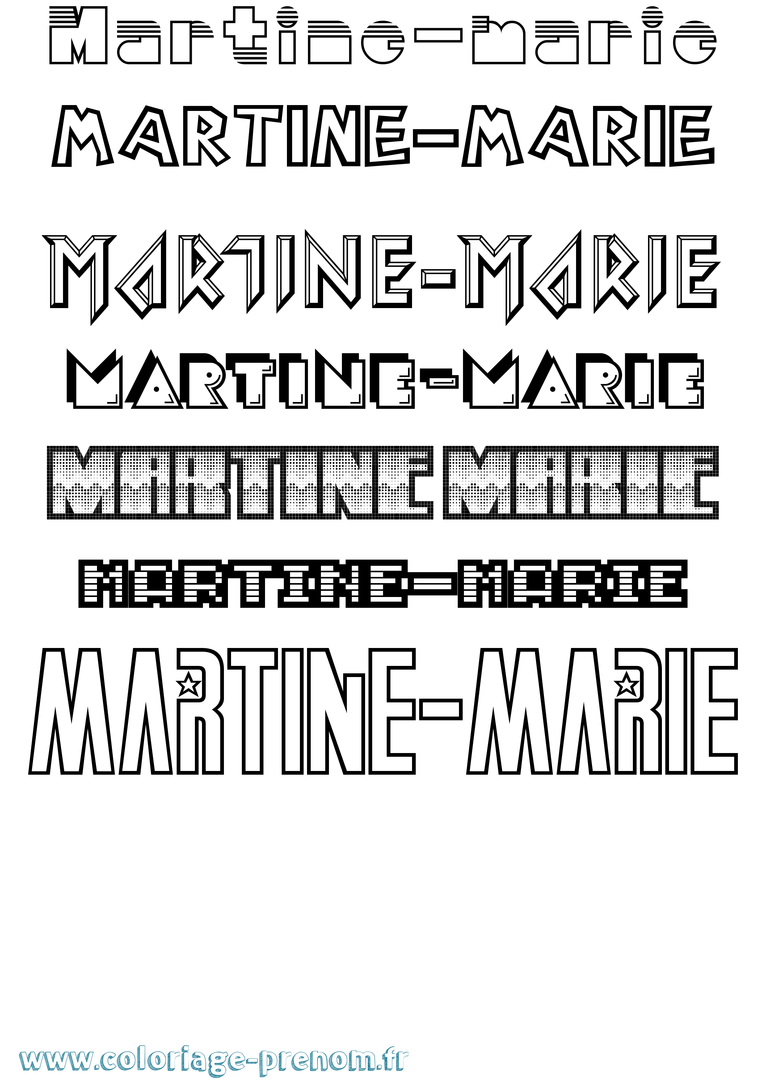 Coloriage prénom Martine-Marie Jeux Vidéos