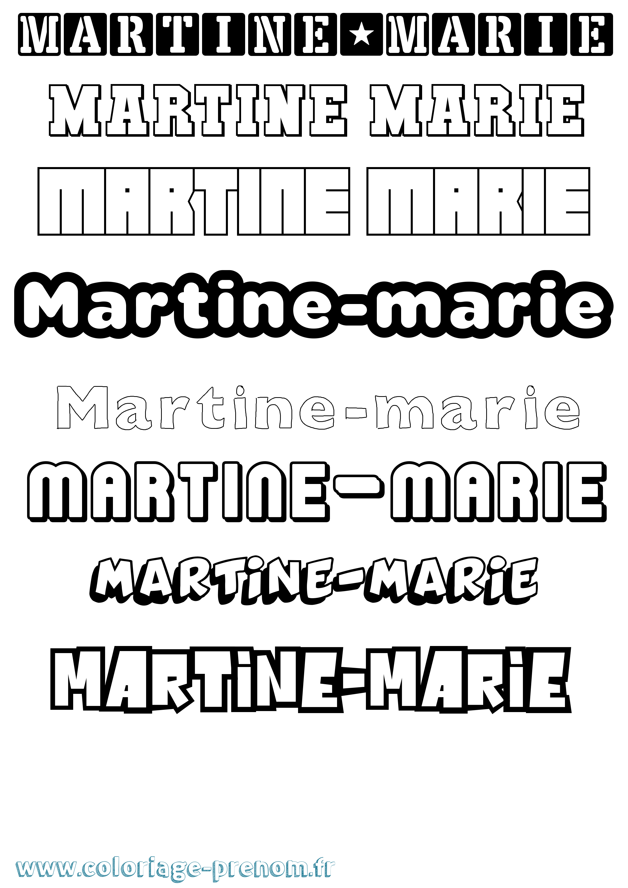Coloriage prénom Martine-Marie Simple