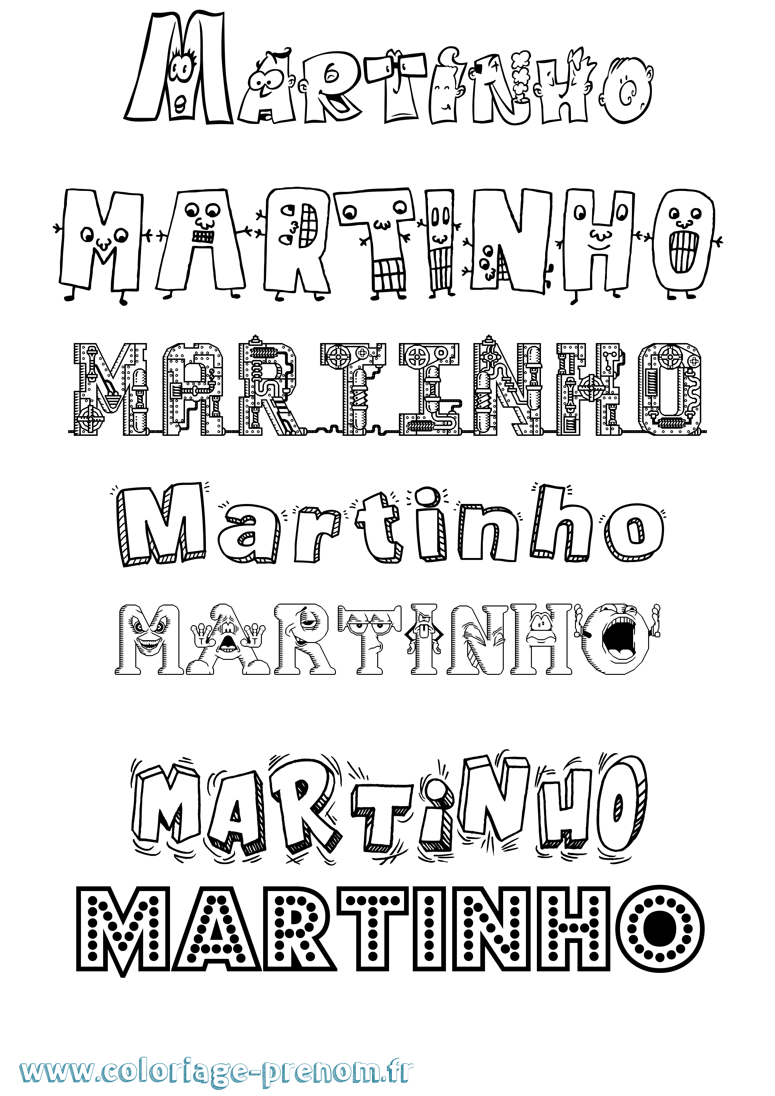 Coloriage prénom Martinho Fun